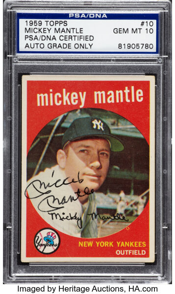 MICKEY MANTLE New York Yankees 1959 Topps Card 10 This 