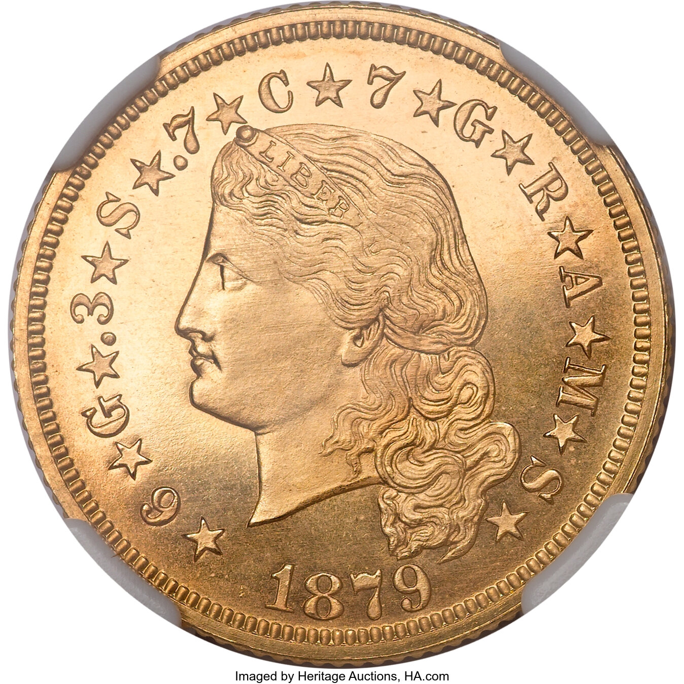 1879 Stella Gold $4 Flowing Hair Four Dollar Piece - Early Gold Coins Coin  Value Prices, Photos & Info