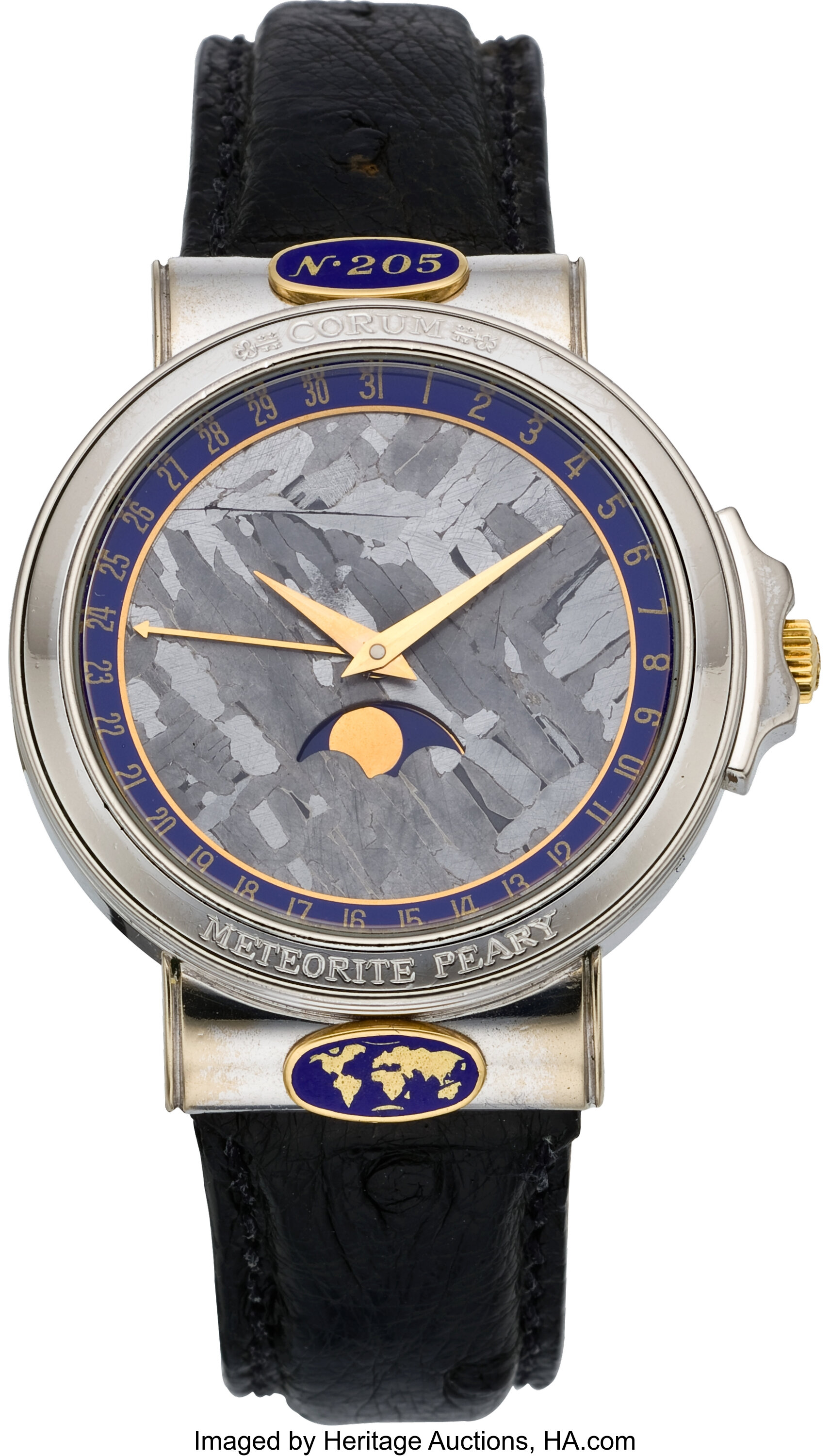 Corum Meteorite Peary, No. 205, Interesting White Gold Wristwatch | Lot ...