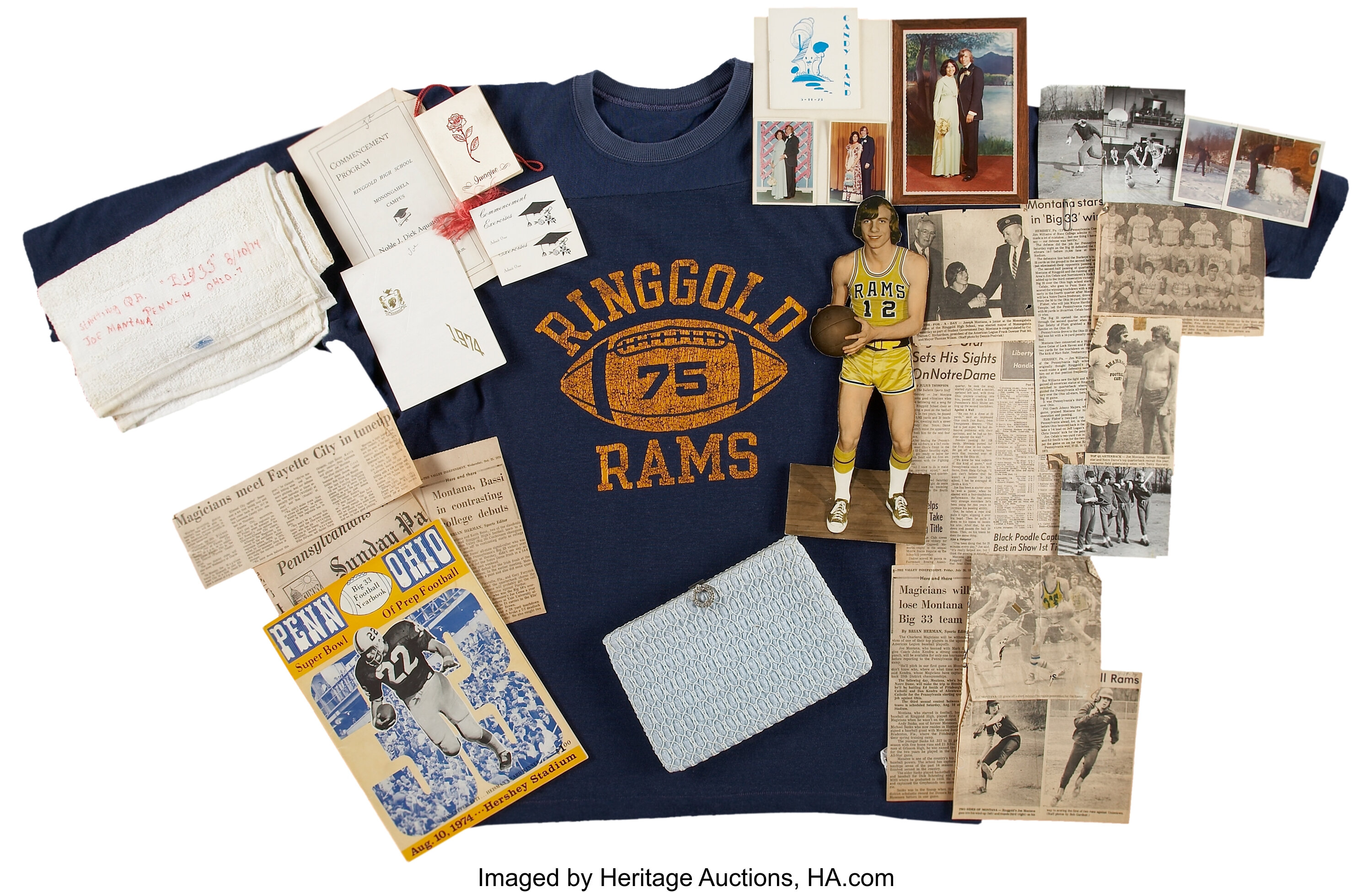 Joe Montana 12 Ringgold High School Rams Yellow Basketball Jersey — BORIZ