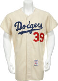 1963 Los Angeles Dodgers Number 39 Game Worn Jersey. Baseball, Lot  #82041