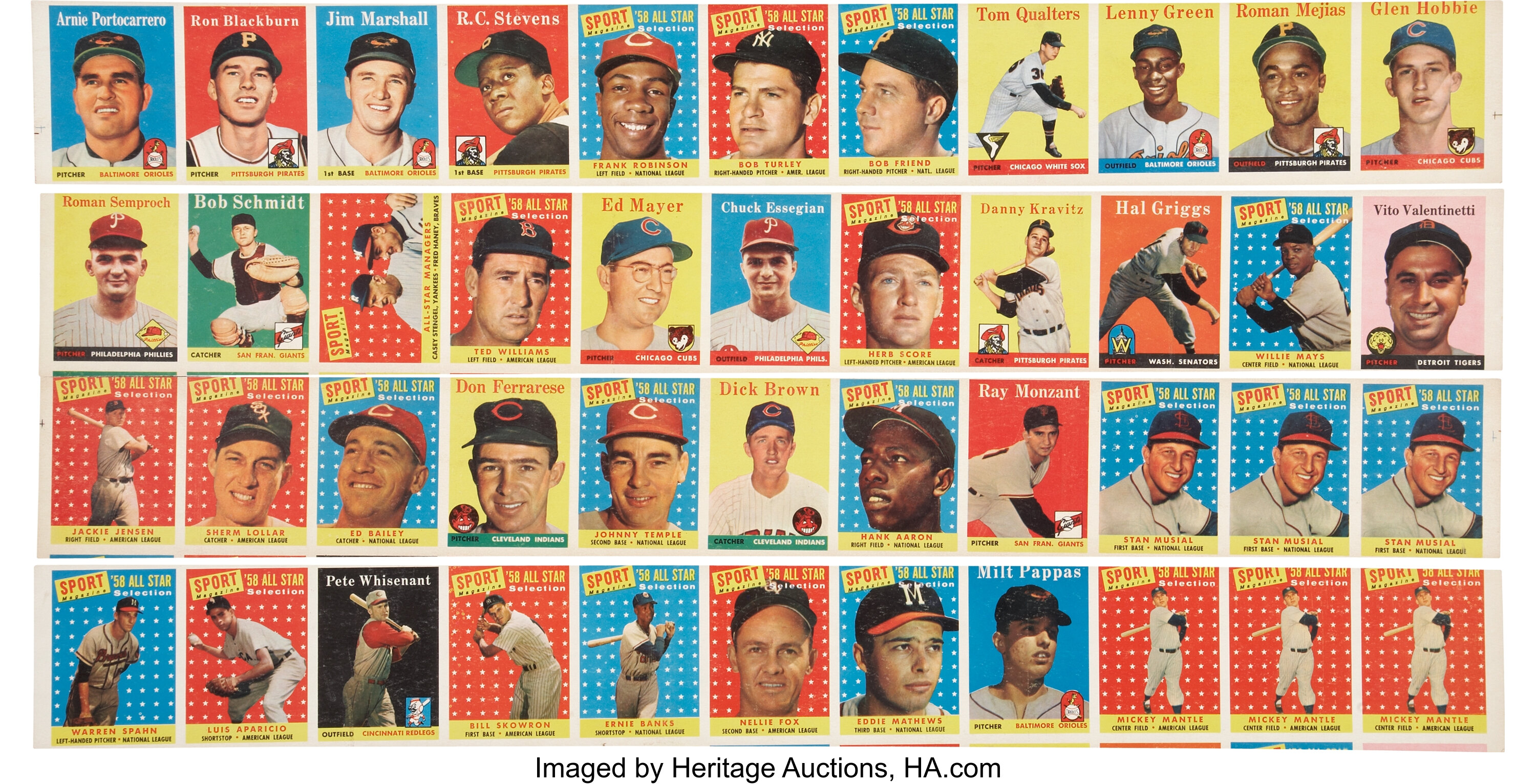 Frank Robinson 1958 Topps All Star Card Original Issue as 