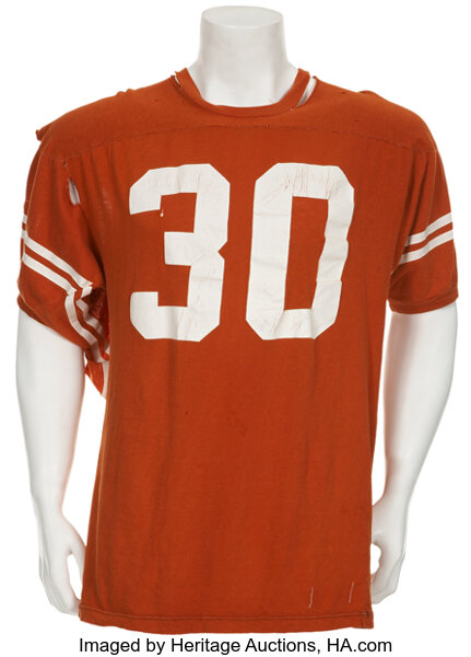 Texas Longhorns Game Used Worn #45 Football Jersey Great Use Team Repairs