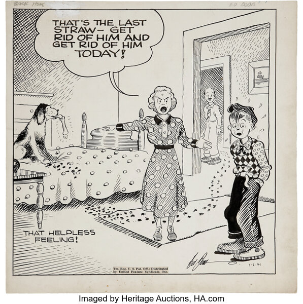 Original Comic Art:Comic Strip Art, Ed Dodd Back Home Again Daily Comic Strip Original Art dated 1-2-40 (United Feature Syndicate, 1940)....