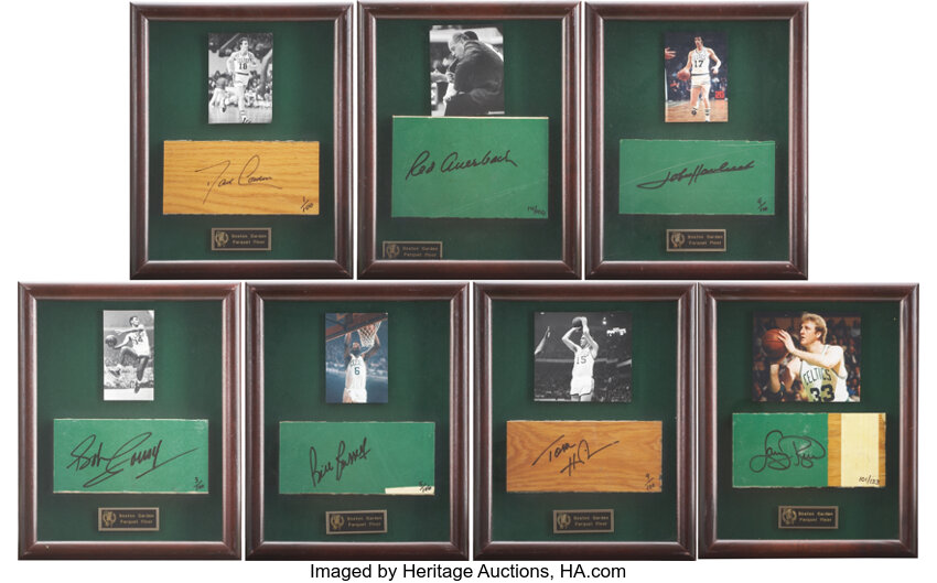 1920 S 80 S Boston Garden Relics Lot Including Seats Signed Floor