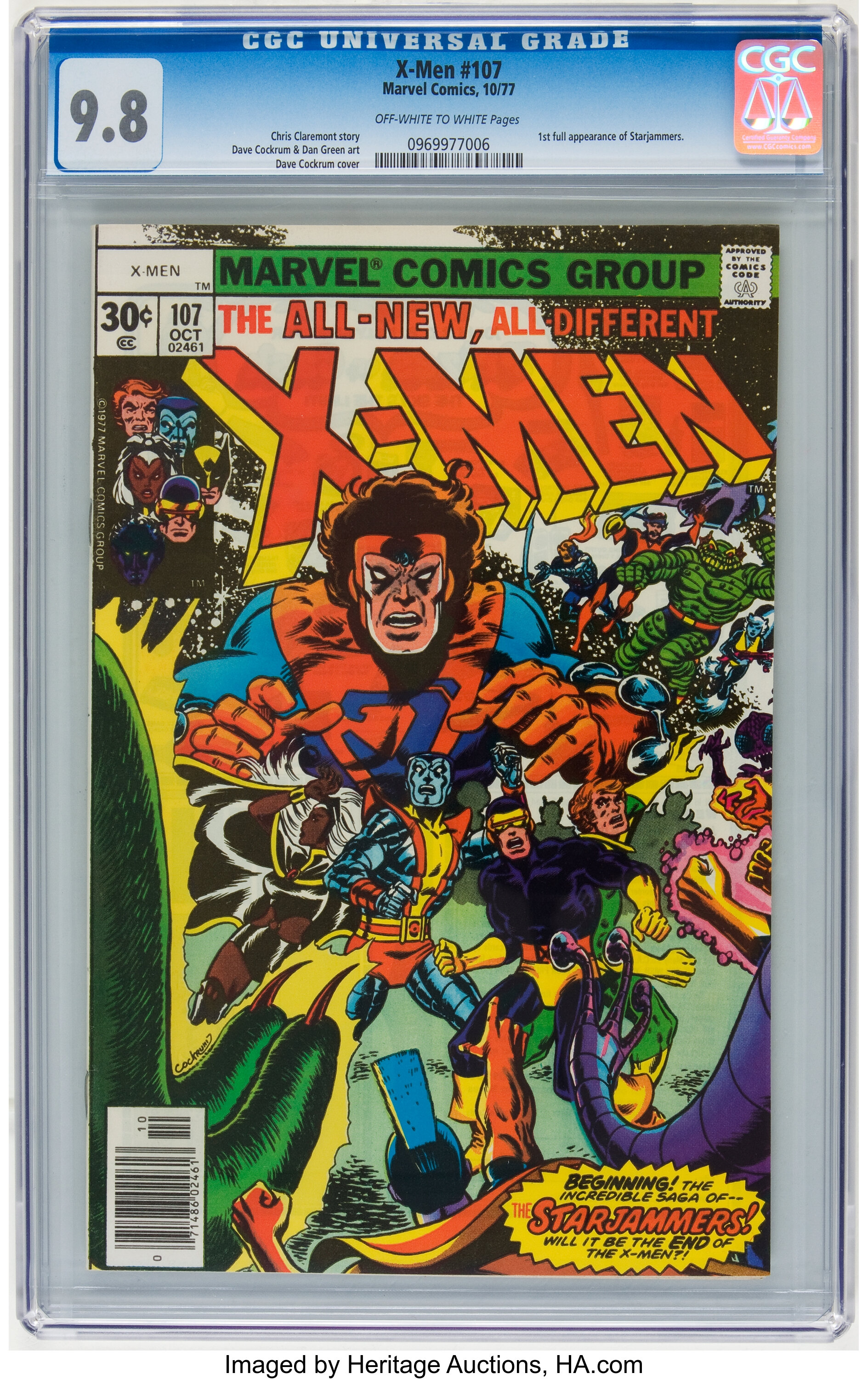 X-Men #107 (Marvel, 1977) CGC NM/MT 9.8 Off-white to white | Lot 