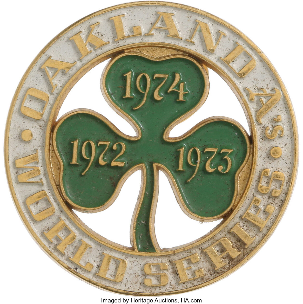 1974 Oakland Athletics World Series Press Pin. The 1970s Oakland