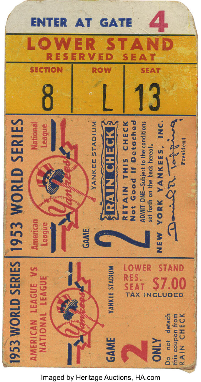 New York Yankees vs. Brooklyn Dodgers 1953 World Series