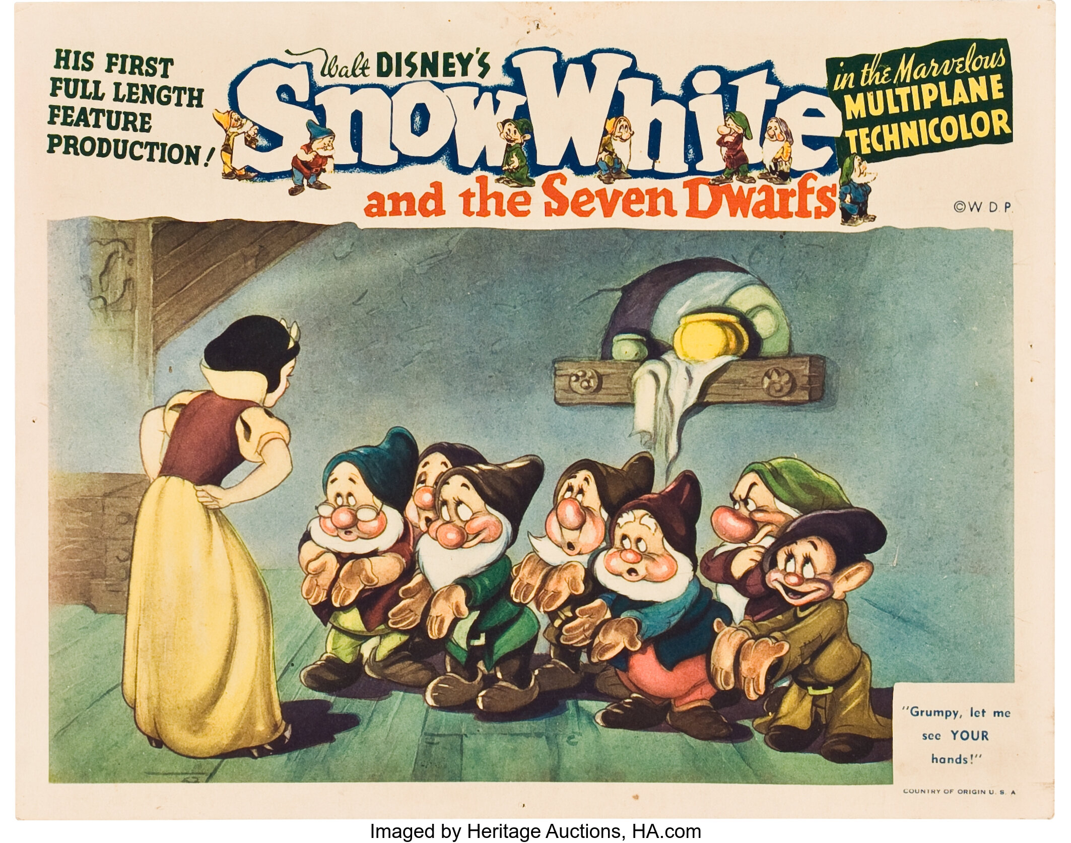 Snow White And The Seven Dwarfs Rko 1937 Lobby Card 11 X Lot 89640 Heritage Auctions 