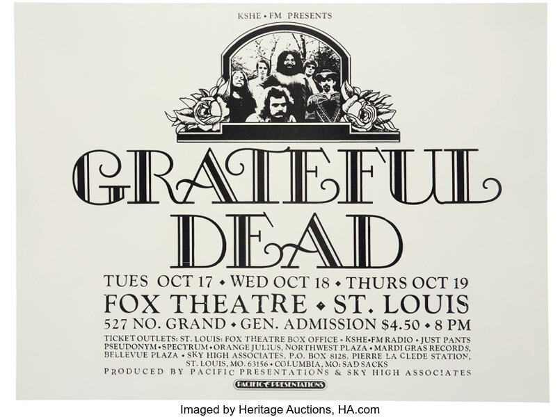 Grateful Dead Fox Theatre Concert Poster (Pacific Presentations