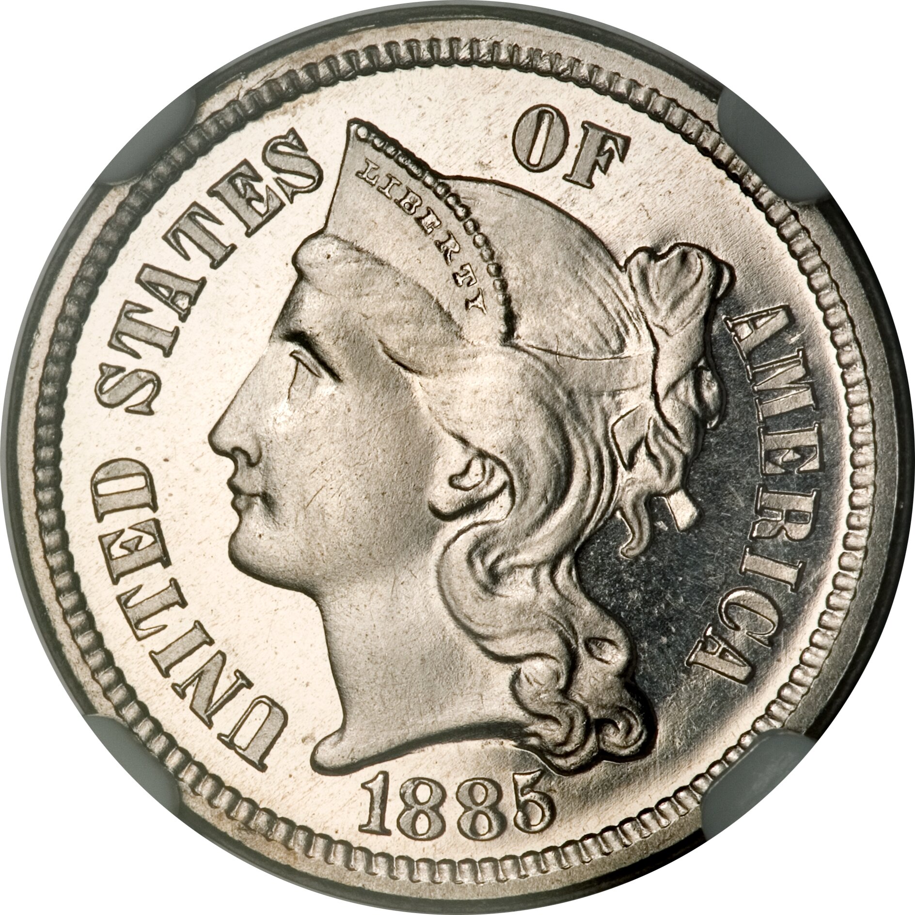 1885 3CN PR68 ☆ Cameo NGC.... Proof Three Cent Nickels | Lot #229 |  Heritage Auctions
