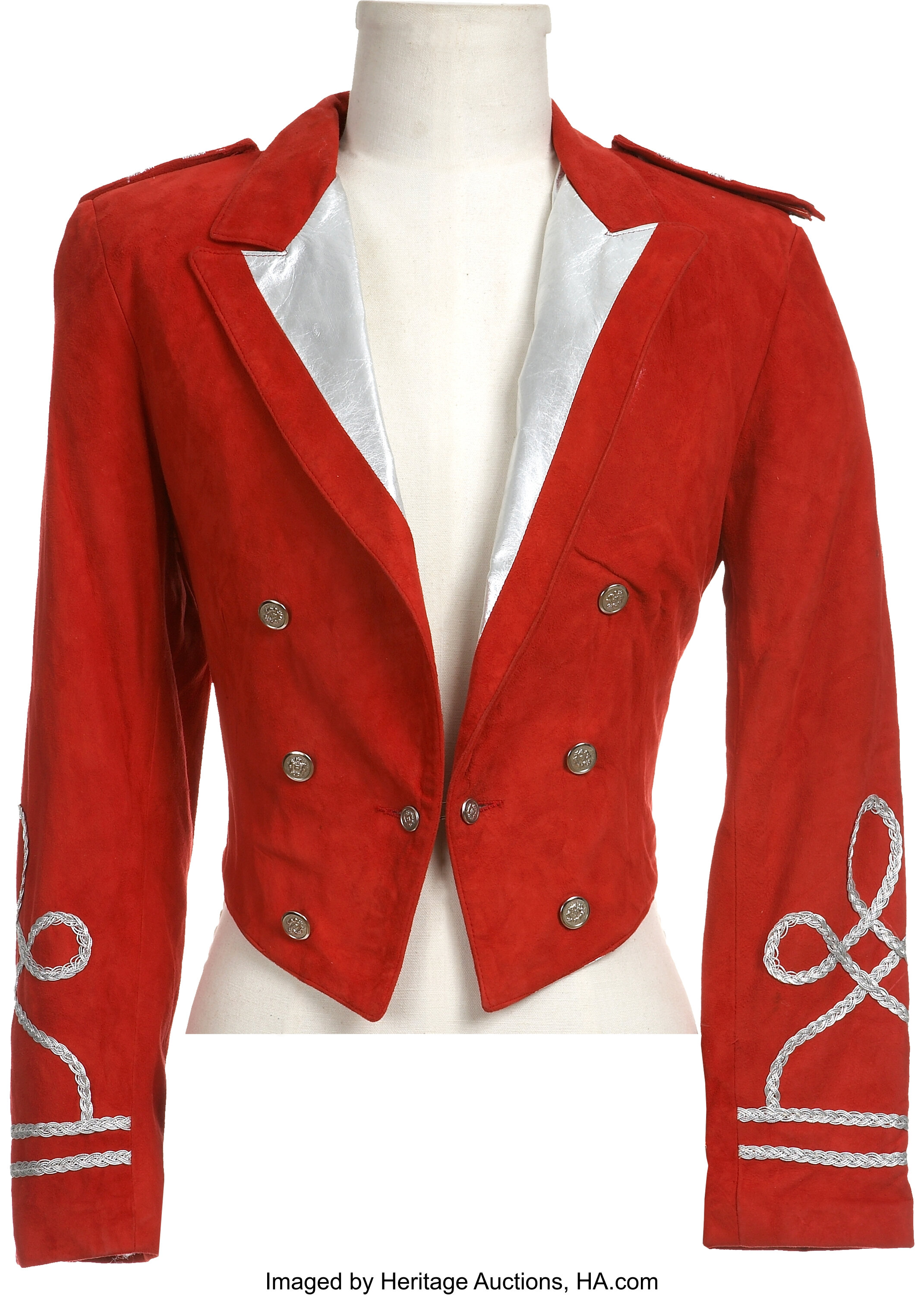 Red suede online blazer