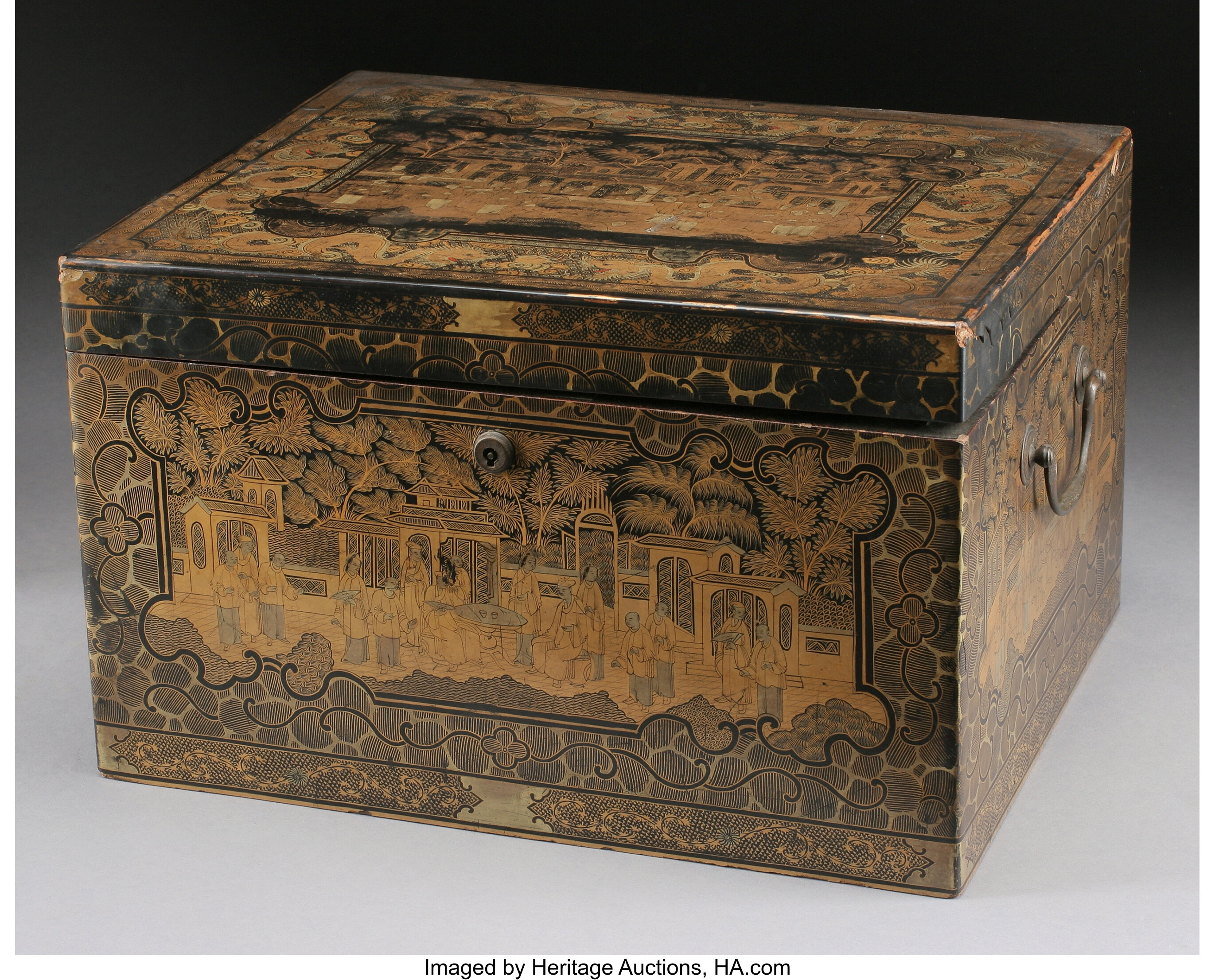 A Chinese Export Lacquered Tea Caddy Late 18th Early 19th Century Lot 69083 Heritage Auctions