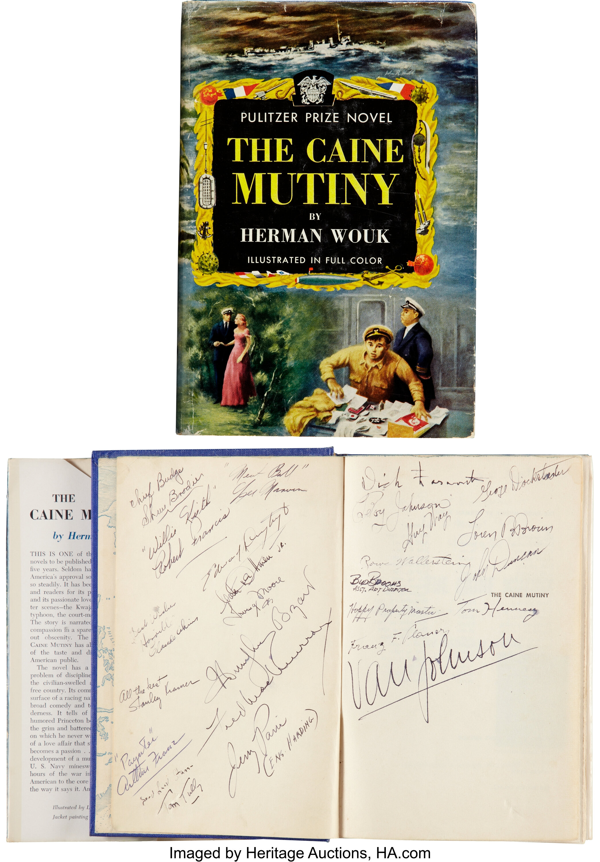 The Caine Mutiny Author And Cast Signed Novel Including Bogart