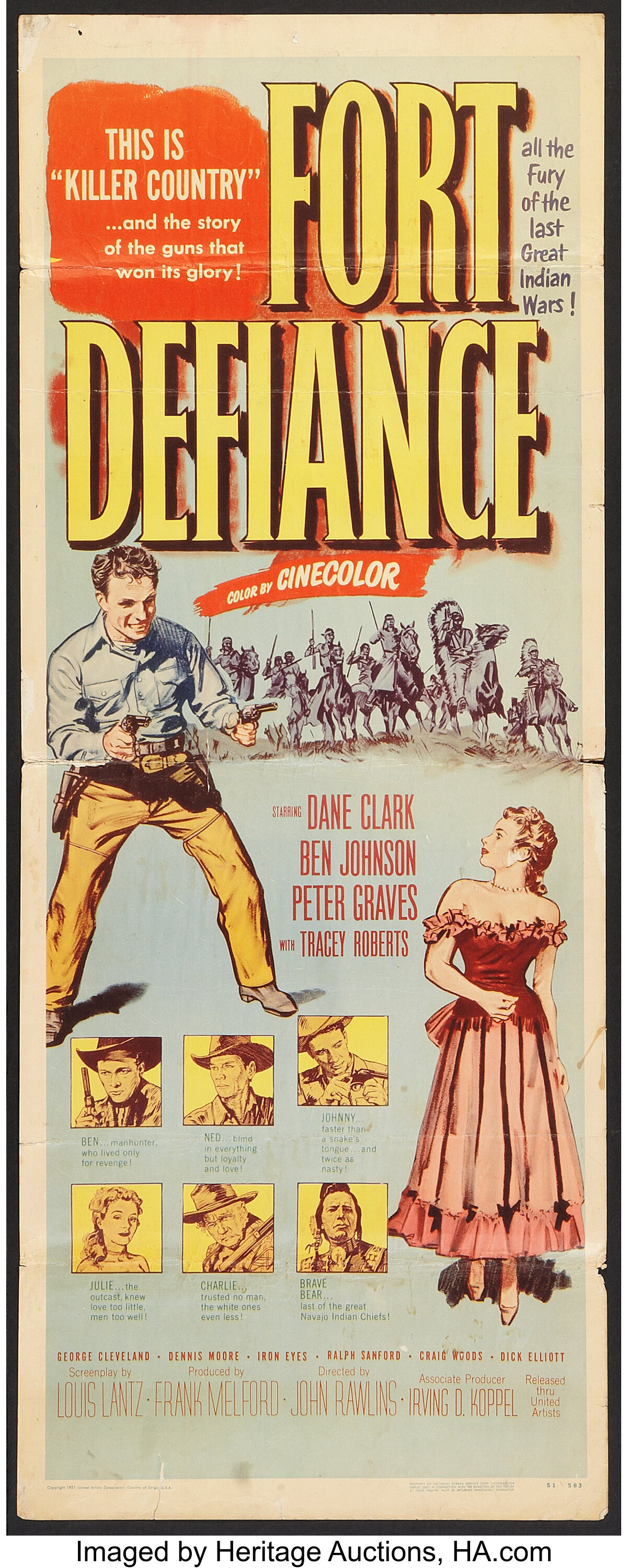 Fort Defiance (United Artists, 1951). Insert (14