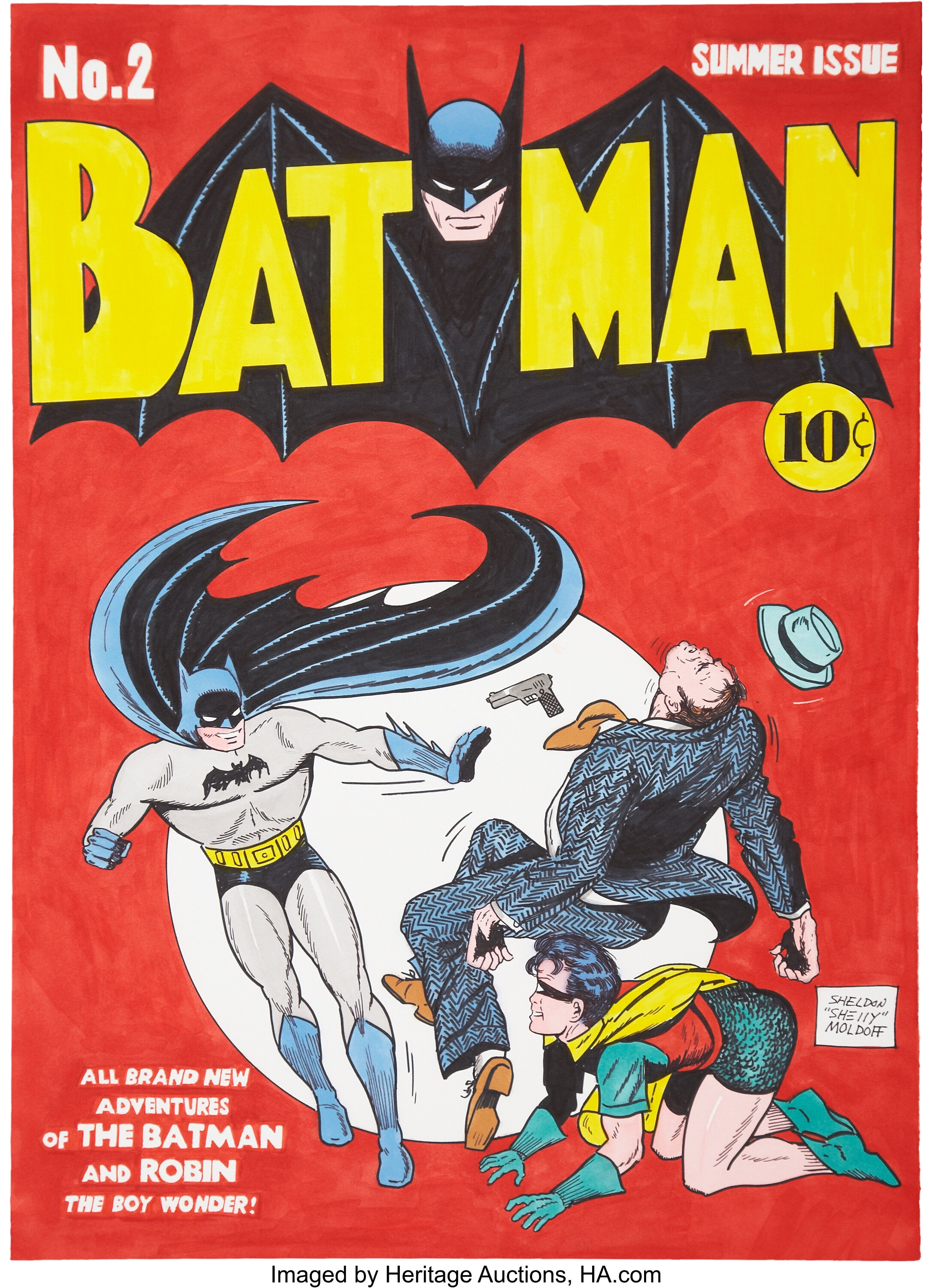 Sheldon Moldoff Batman #2 Cover Re-Creation Original Art | Lot #94080 |  Heritage Auctions