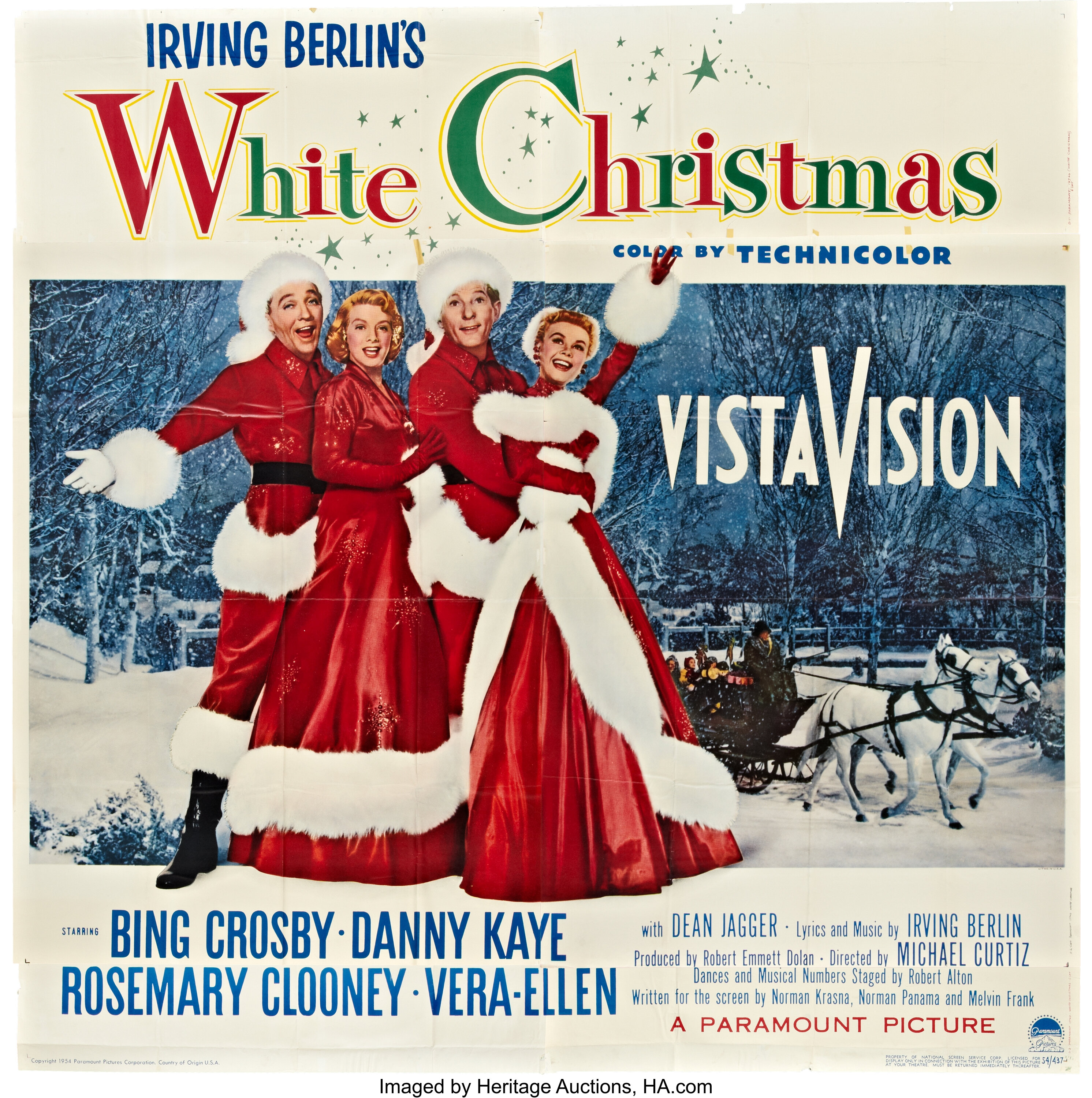 White Christmas Paramount 1954 Six Sheet 81 X 81 Lot 89795 Heritage Auctions 