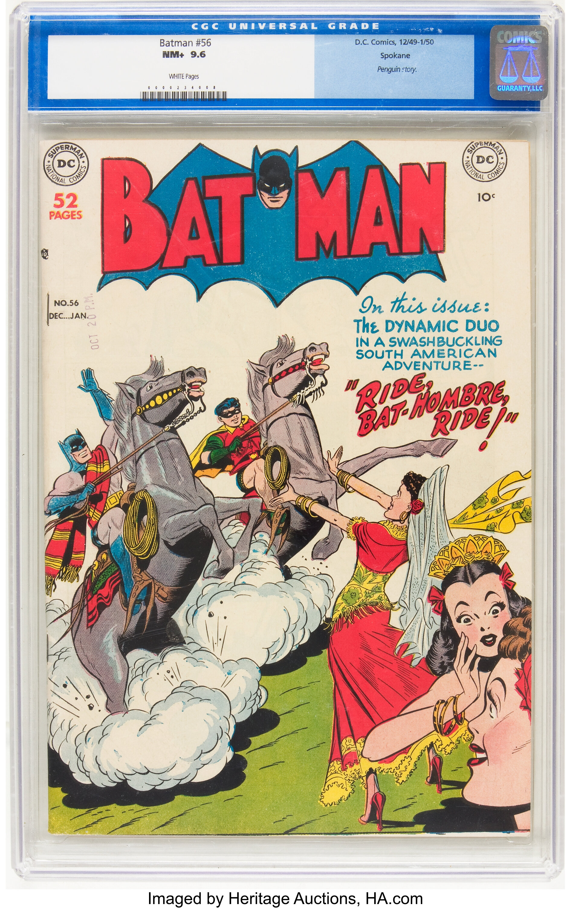 Batman #56 Spokane pedigree (DC, 1949) CGC NM+  White pages.... | Lot  #91062 | Heritage Auctions