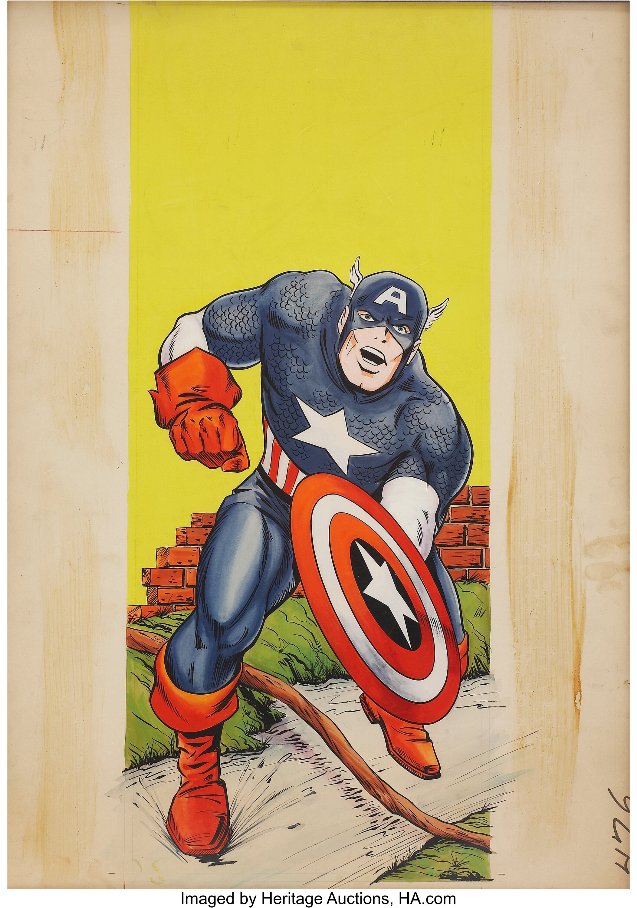 Captain America Model Kit Box Original Art (Aurora, 1966