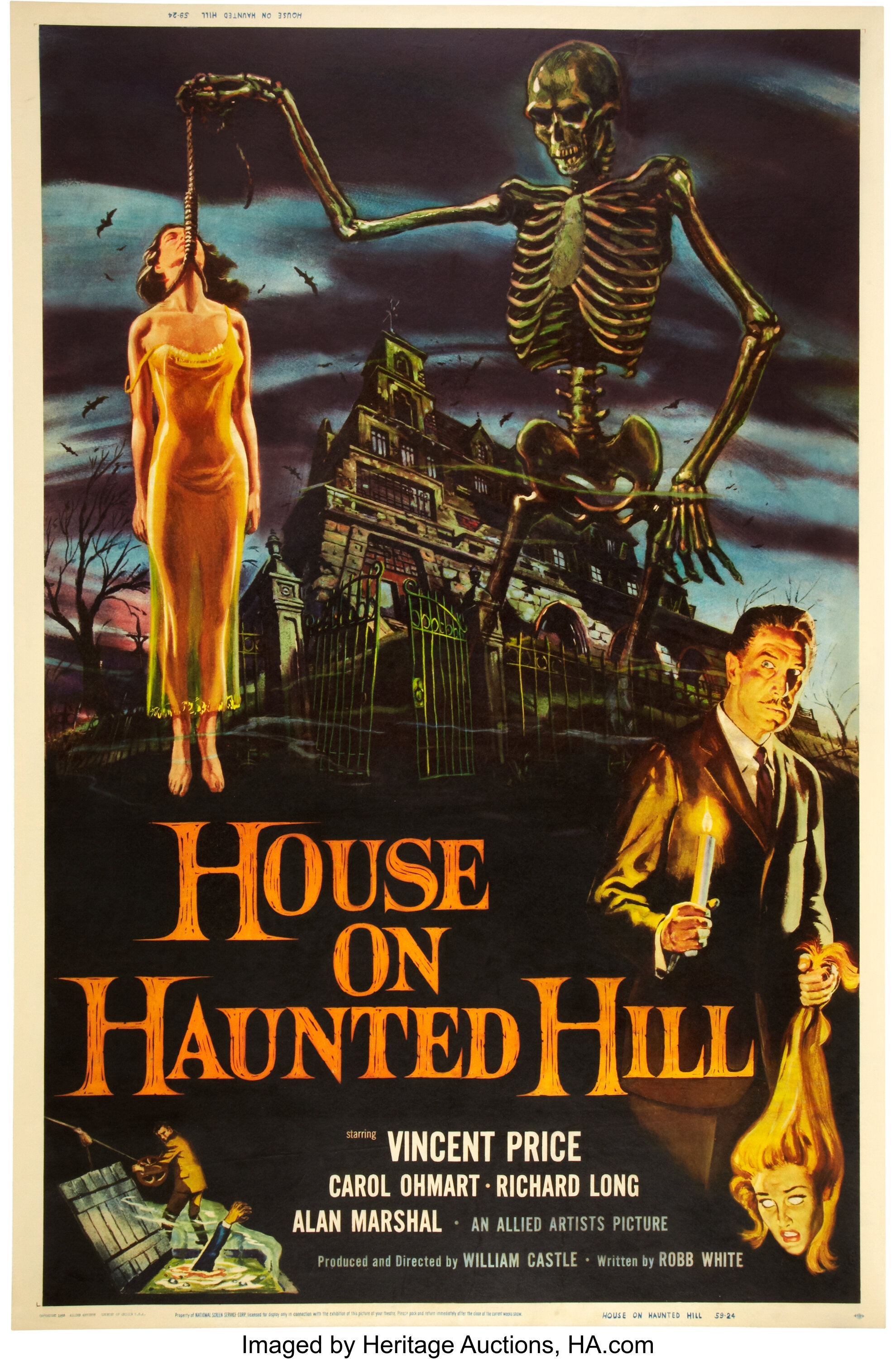 House on Haunted Hill (Allied Artists, 1959). Poster (40