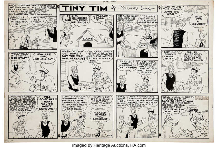 Stanley Link Tiny Tim Sunday Comic Strip Original Art Dated 3 28 43 Lot Heritage Auctions