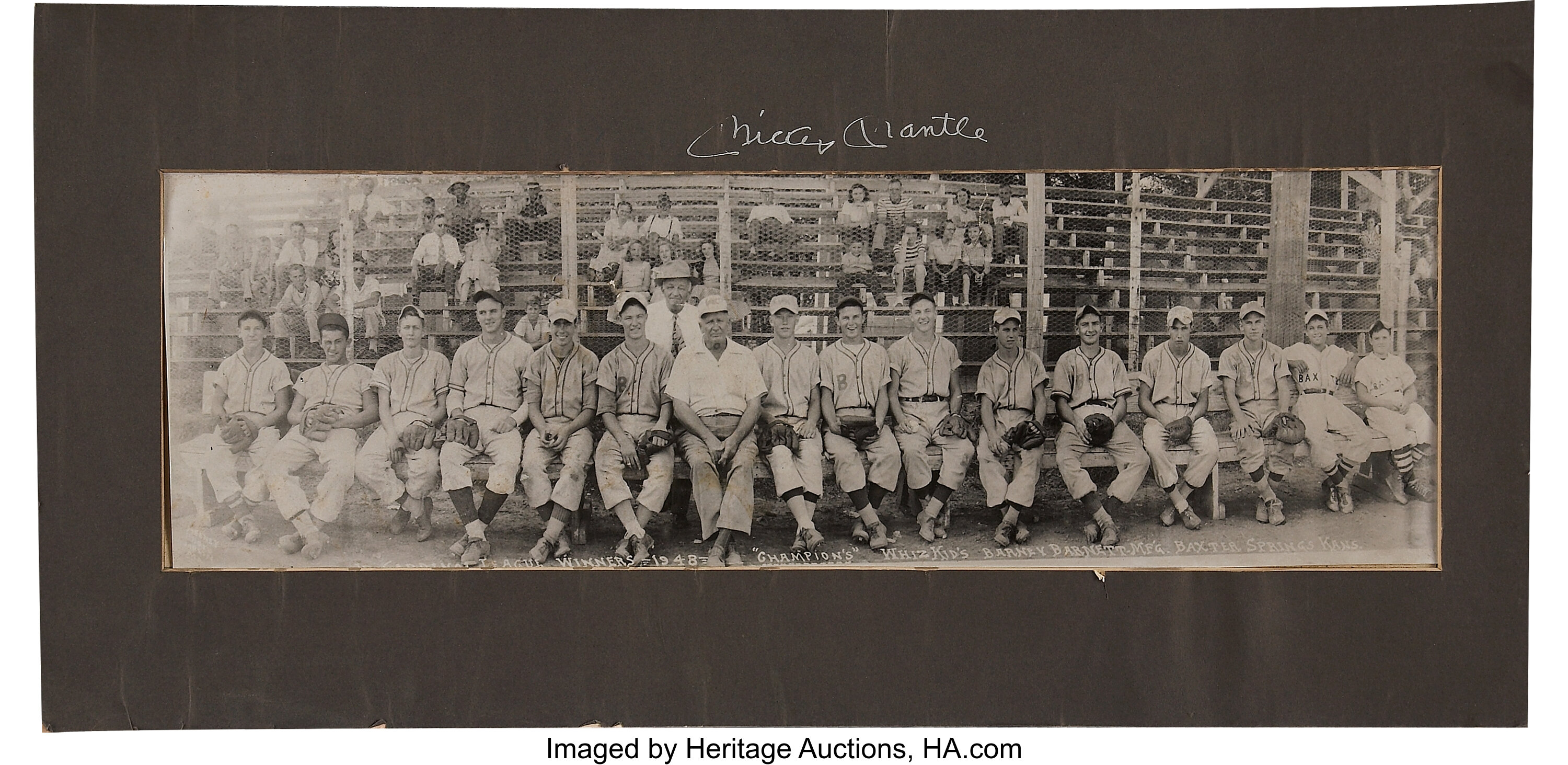 1947-48 Mickey Mantle Whiz Kids Signed Panoramas