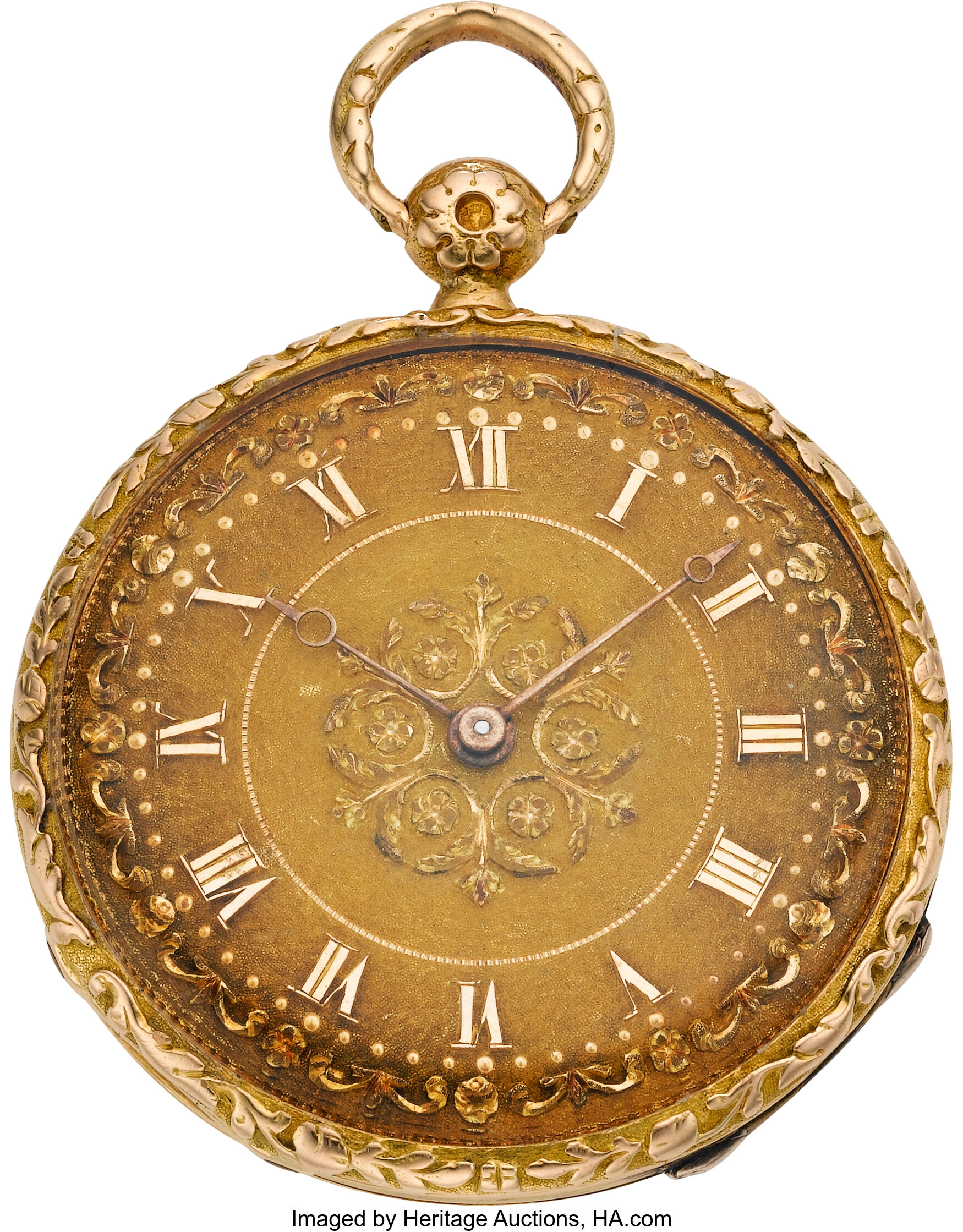 Le Roy Fils Paris Fine Raised Relief Gold Pocket Watch Box Lot 61295 Heritage Auctions