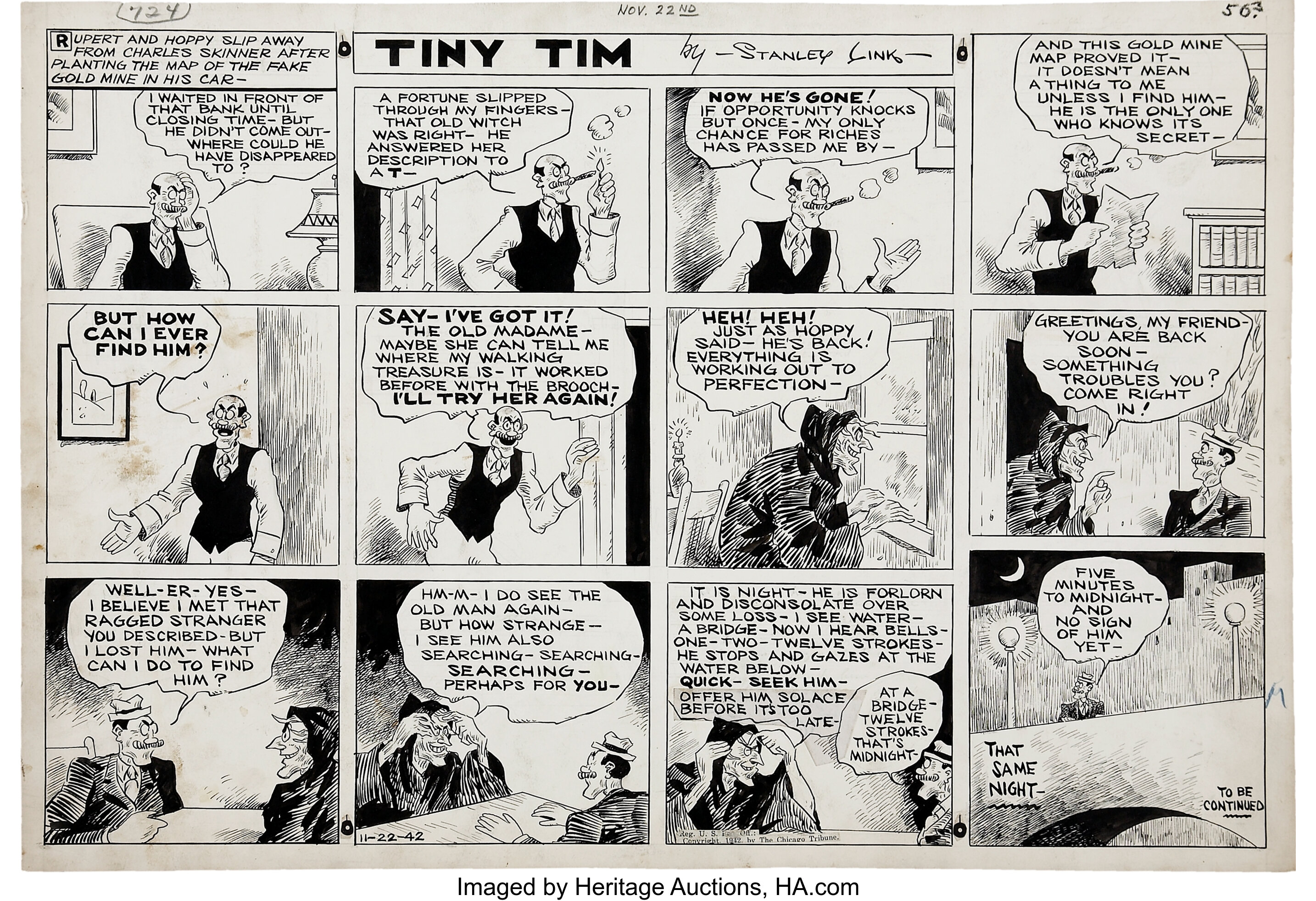 TH10 TINY TIM by Stanley Link Lot of 3 Sunday Tabloid Half Page