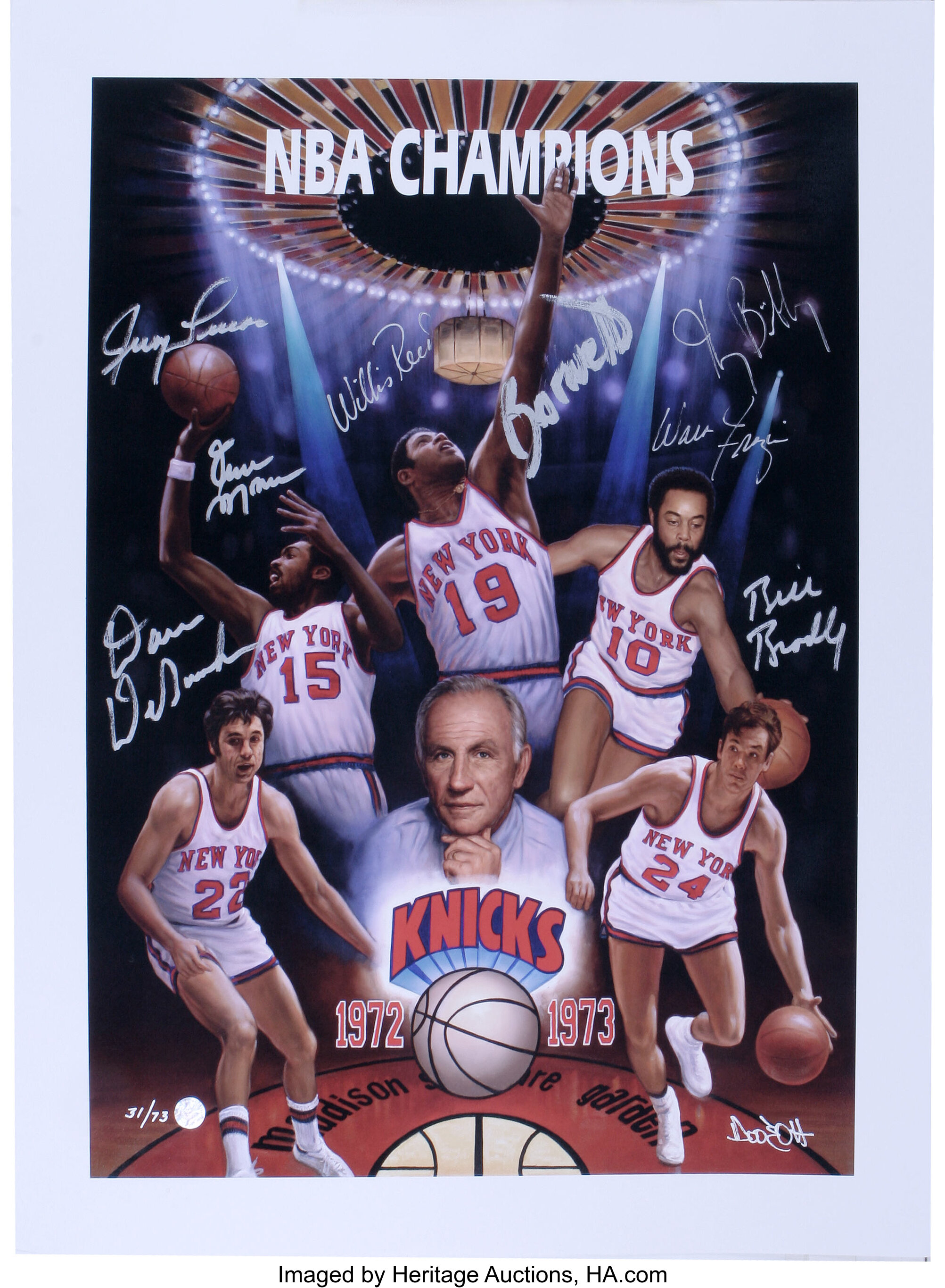 1972-73 4x8 MSG New York Knicks FLOOR Court Piece Championship