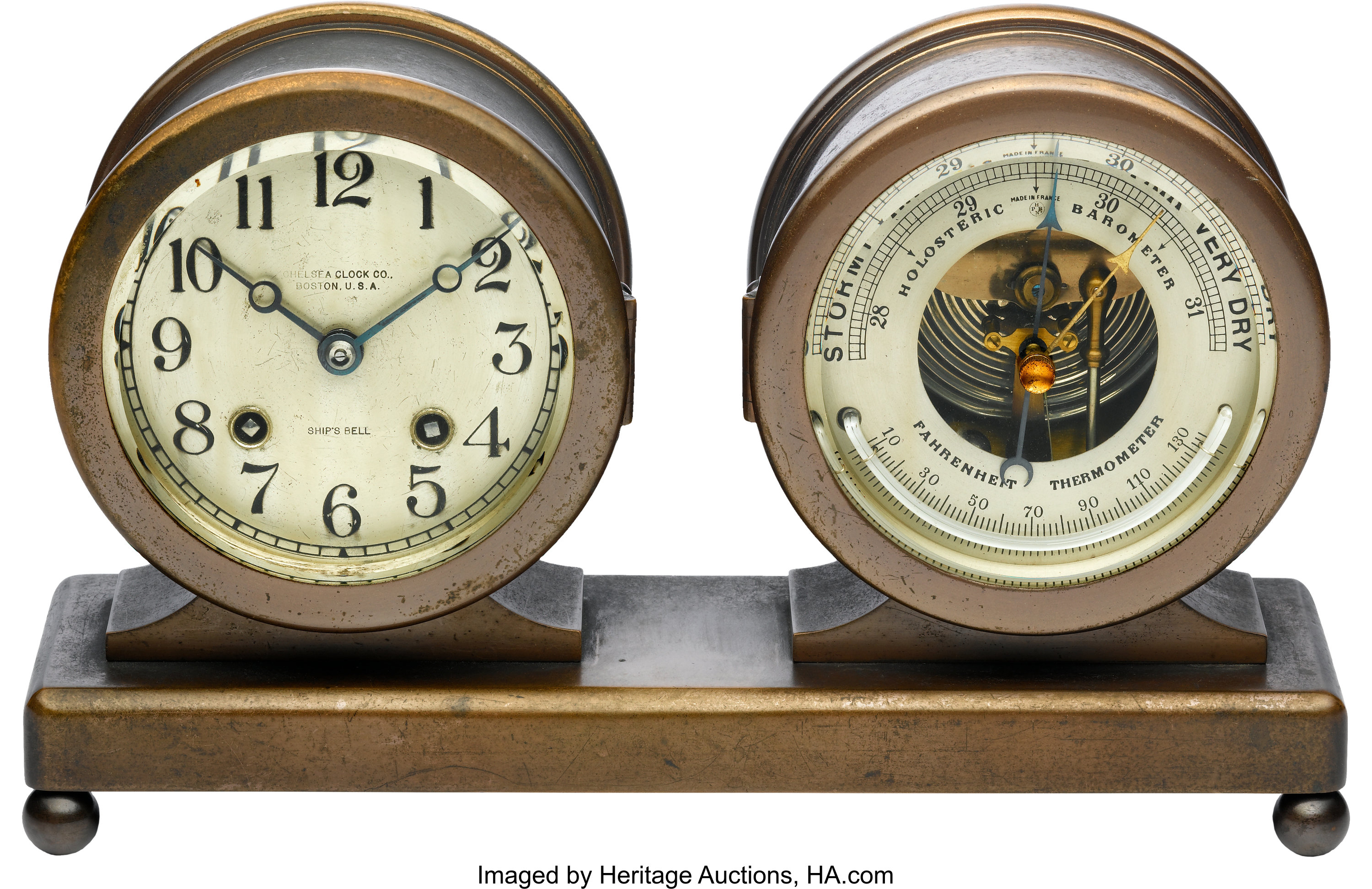 Chelsea Clock Co Boston Ships Bell Clock Barometer Thermometer