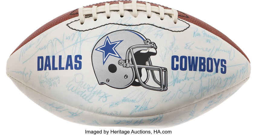 1988 Dallas Cowboys Team Signed Football. Football Collectibles, Lot  #41124