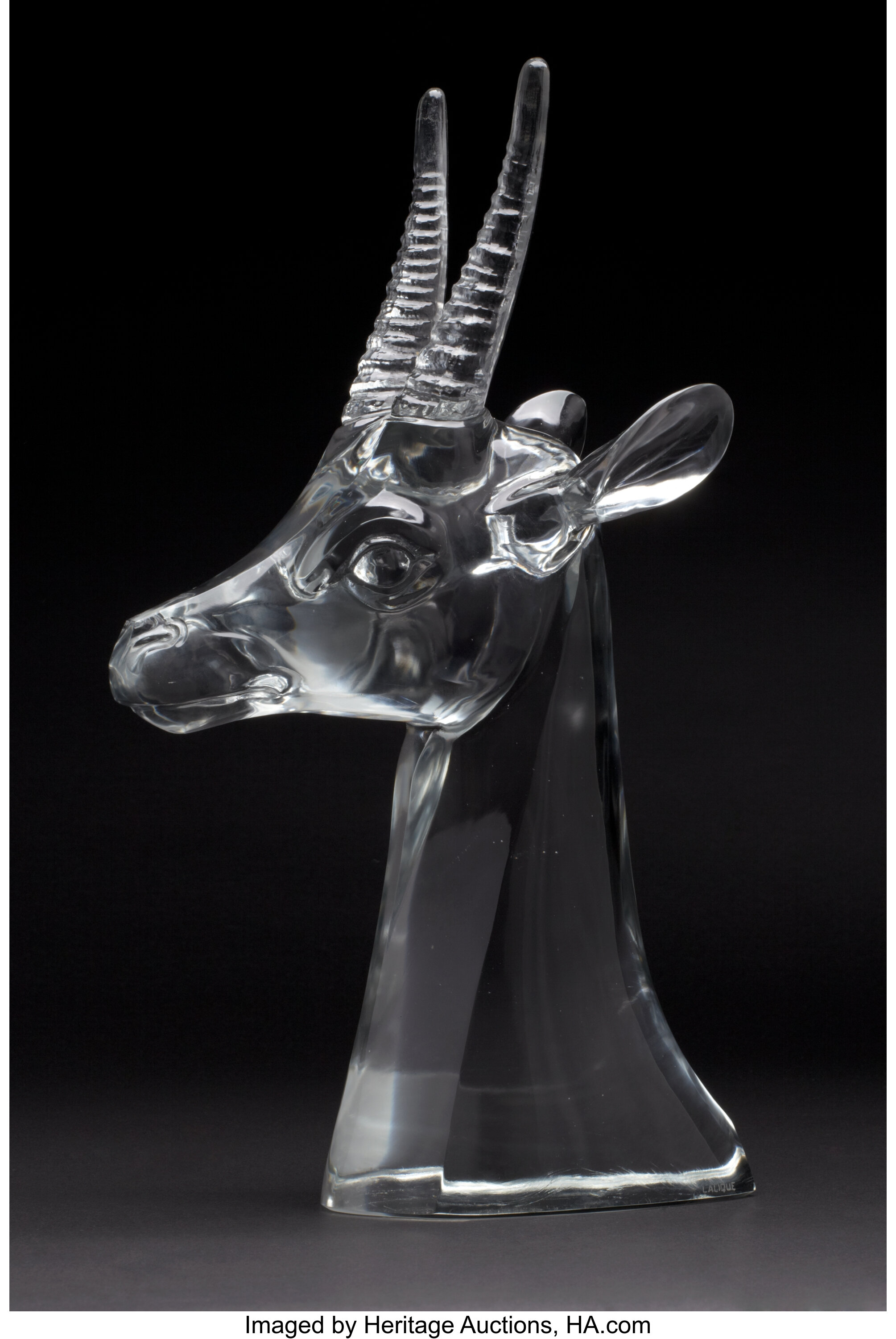 Lalique Motif Tete De Gazelle A Glass Sculpture Circa 1955 Lot Heritage Auctions