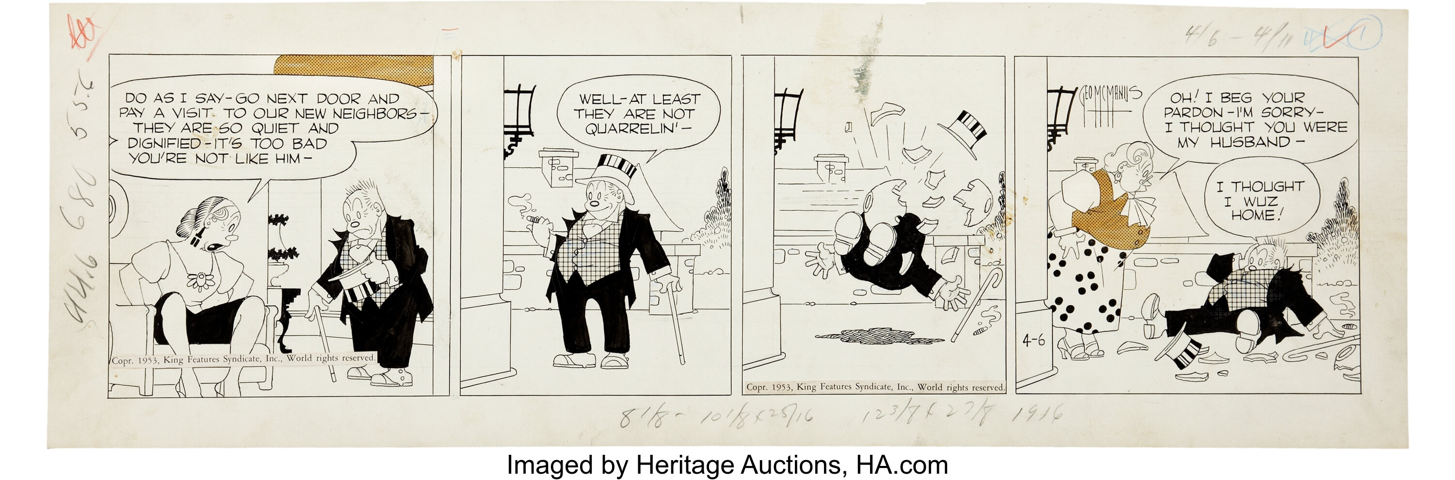 George Mcmanus Bringing Up Father Daily Comic Strip Original Art Lot 14527 Heritage Auctions