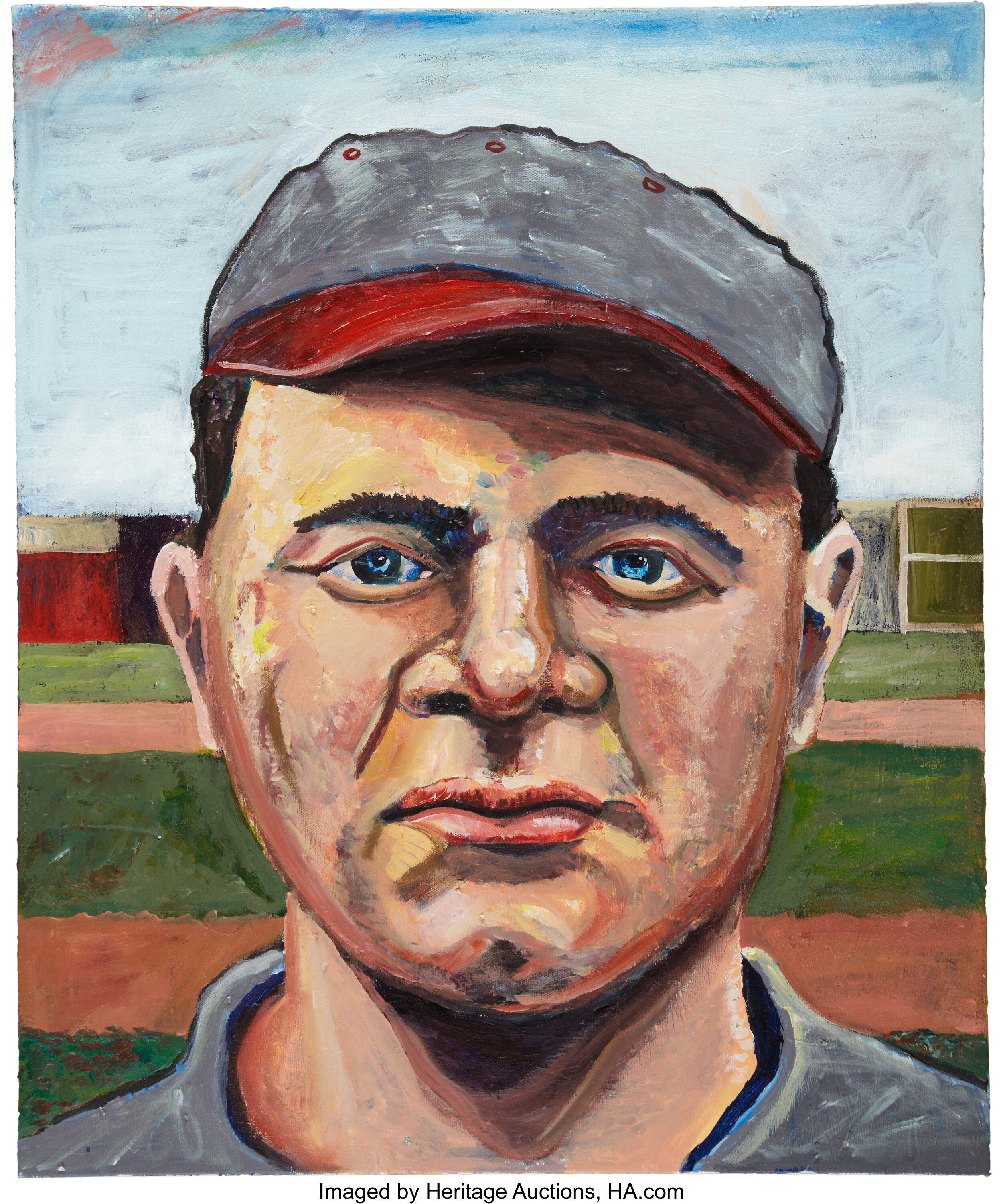 Babe Ruth Original Oil Painting.... Baseball Collectibles Others | Lot ...