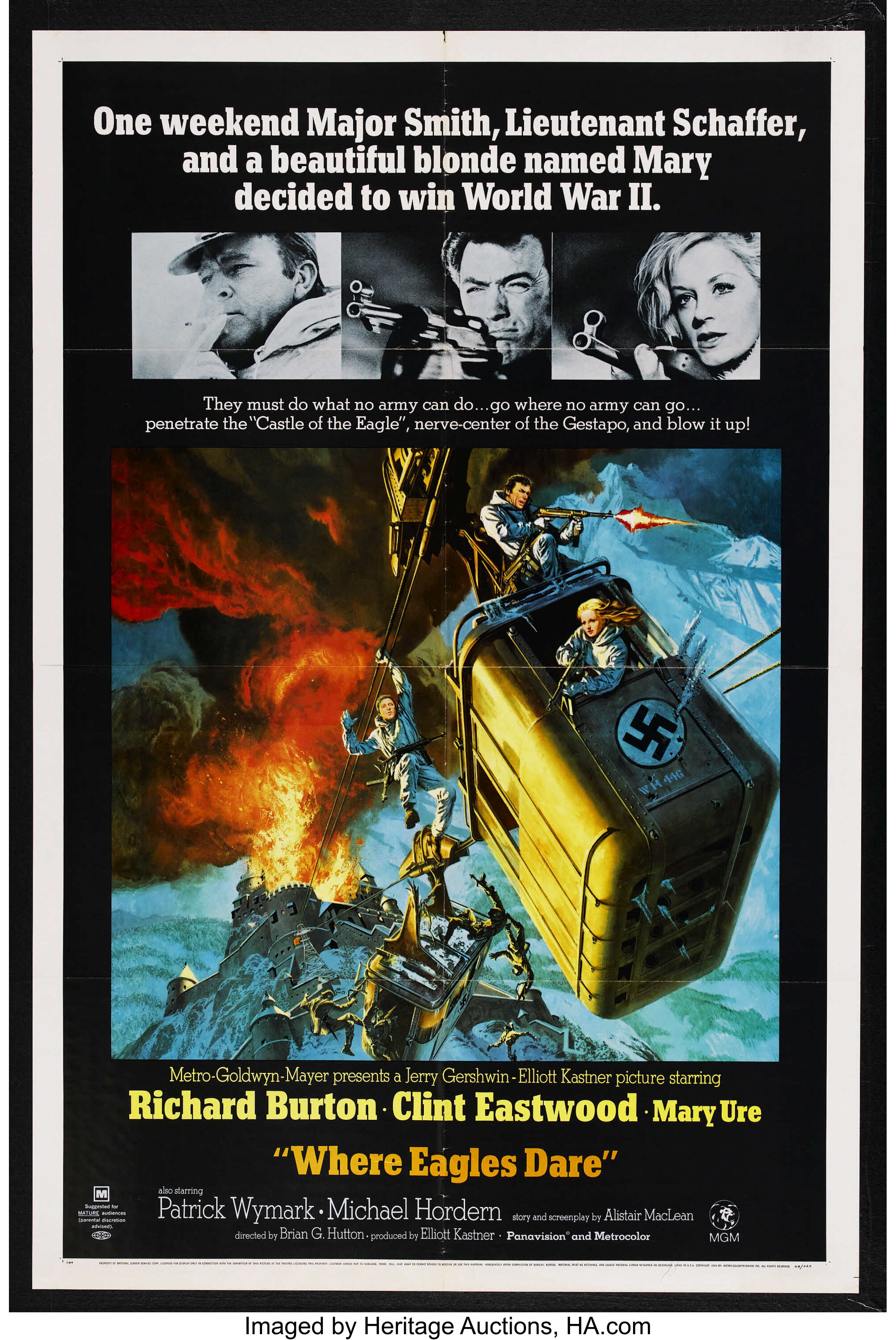 Where Eagles Dare Mgm 1968 One Sheet 27 X 41 War Starring Lot 263 Heritage Auctions