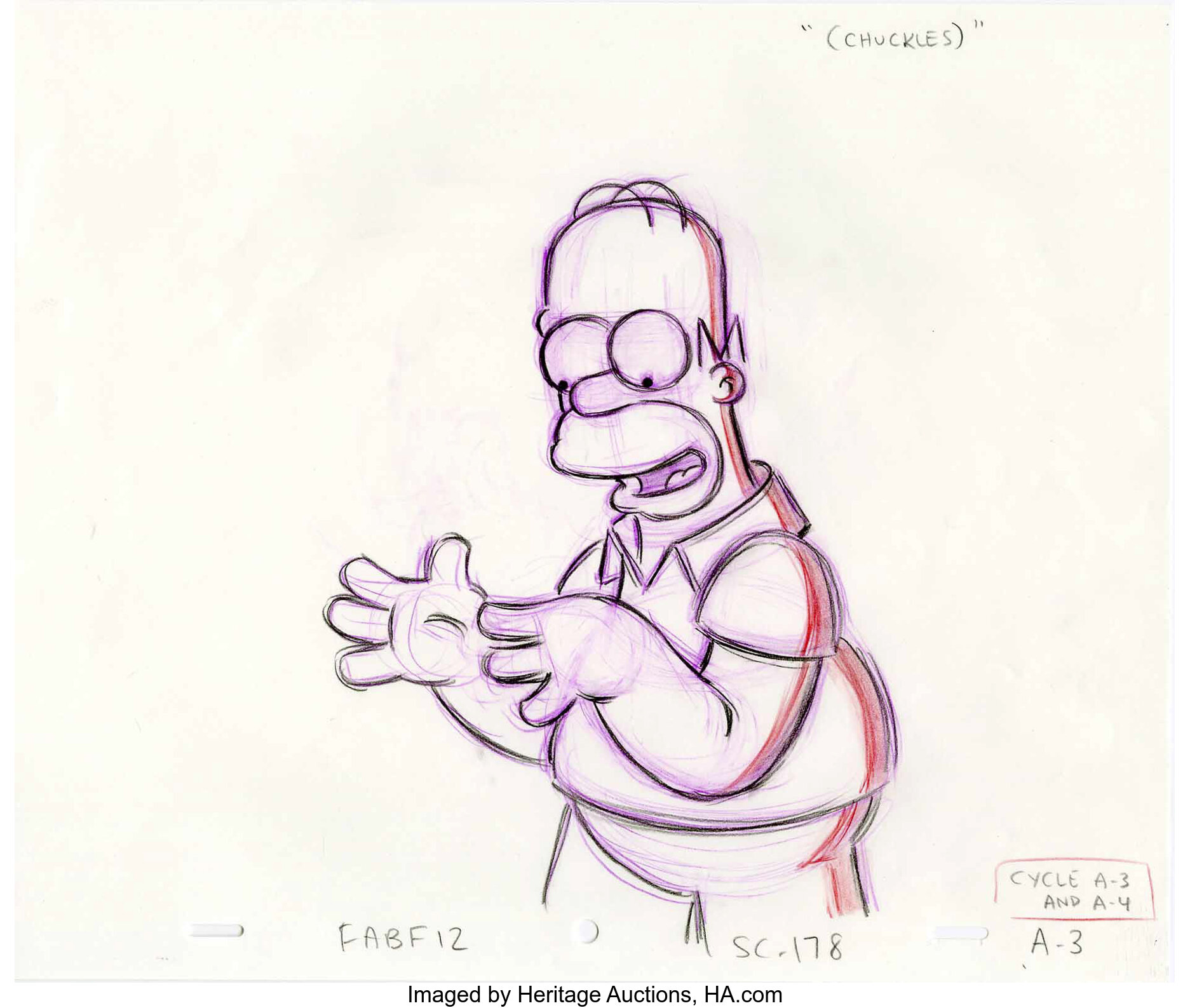 The Simpsons Homer Simpson Animation Drawing Original Art Lot Heritage Auctions