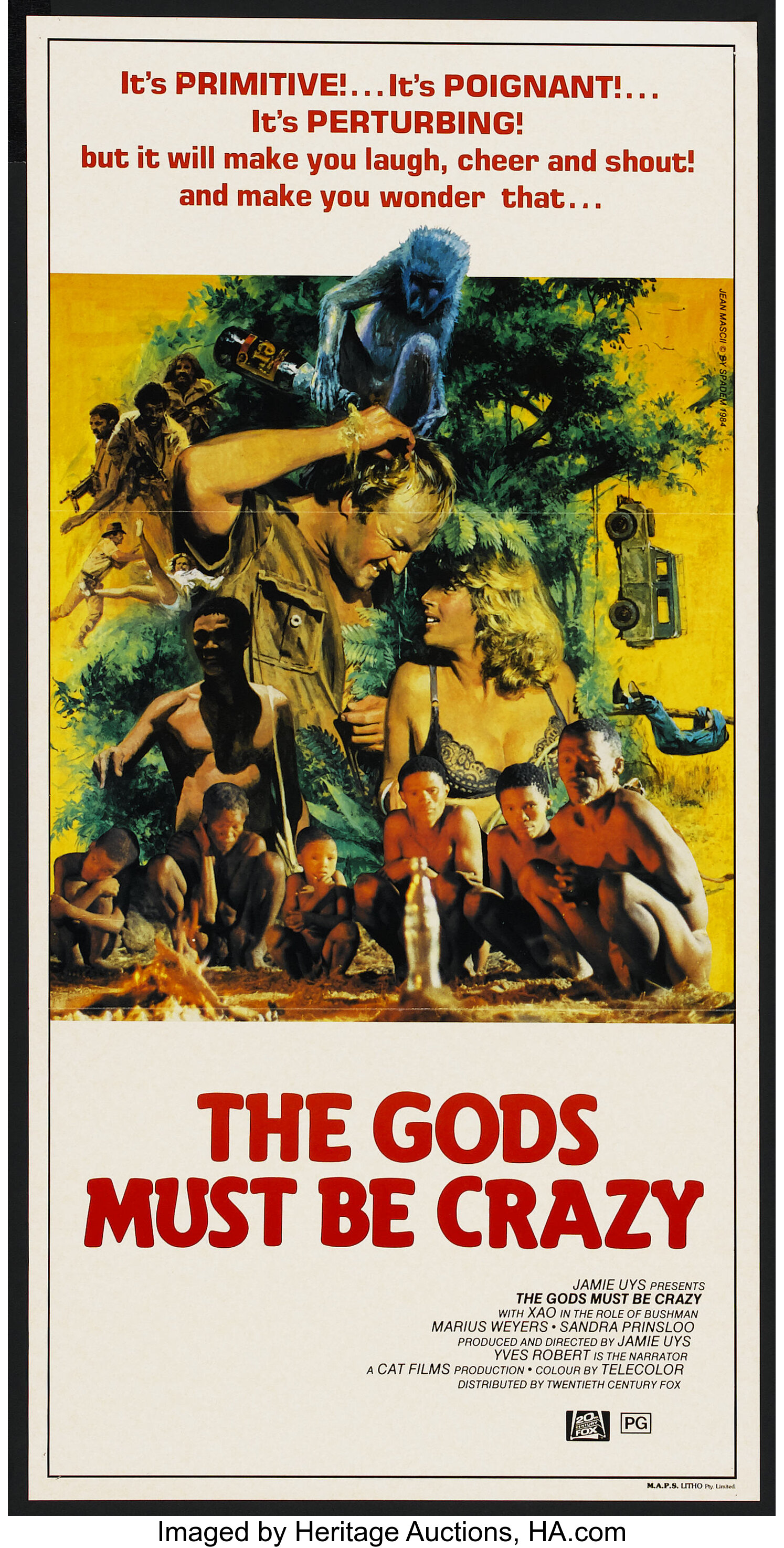 The Gods Must Be Crazy th Century Fox 1980 Australian Daybill Lot Heritage Auctions