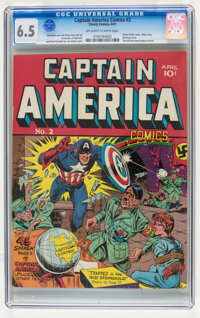 Captain America Comics #2 (Timely, 1941) CGC FN+ 6.5 Off-white to white pages