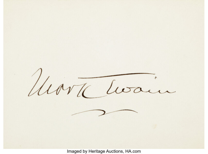 Mark Twain Signed Card One Page 3 5 X 2 5 N D N P On Lot Heritage Auctions
