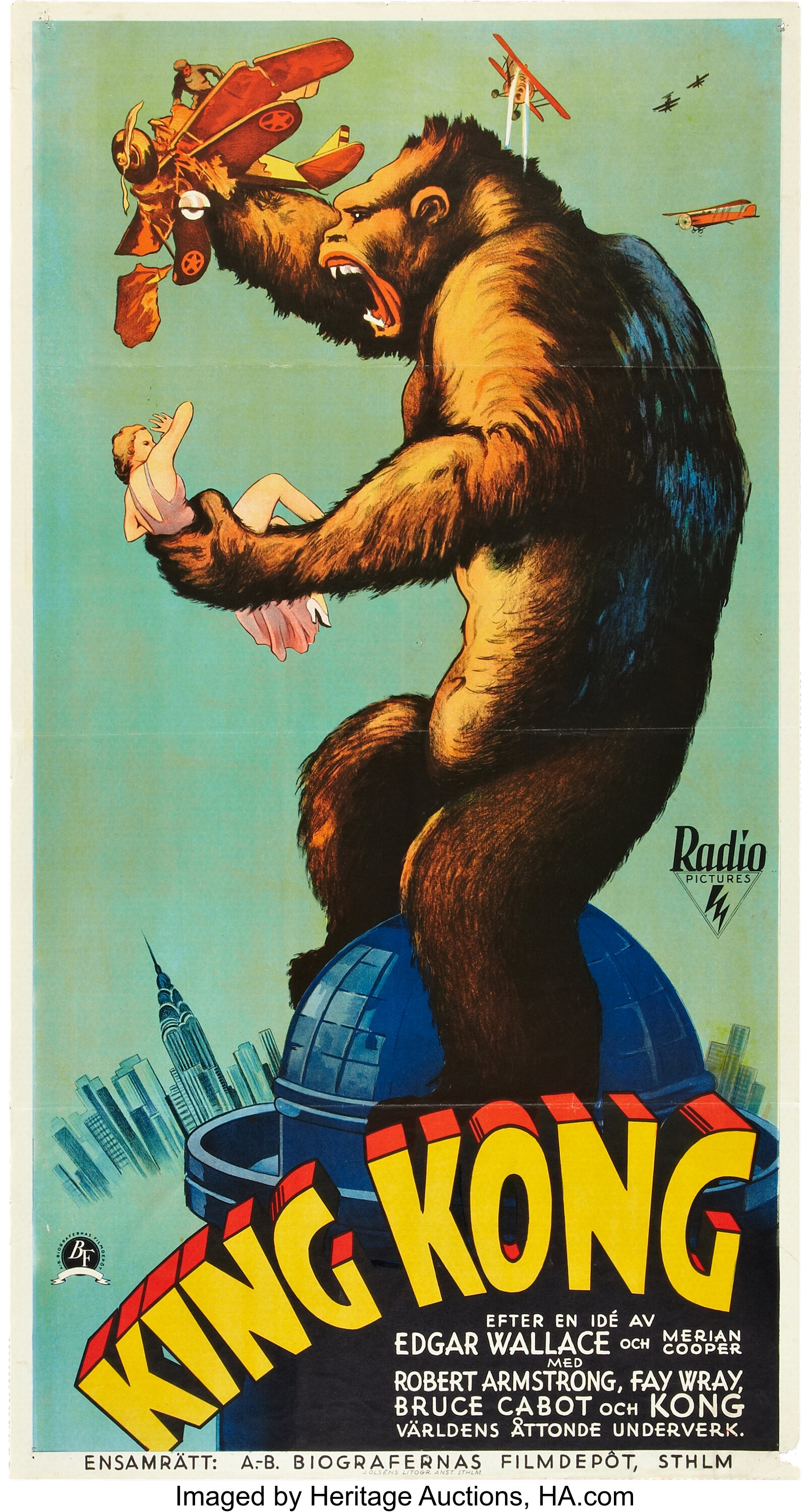 King Kong (RKO, 1933). Swedish Oversized (25.5\