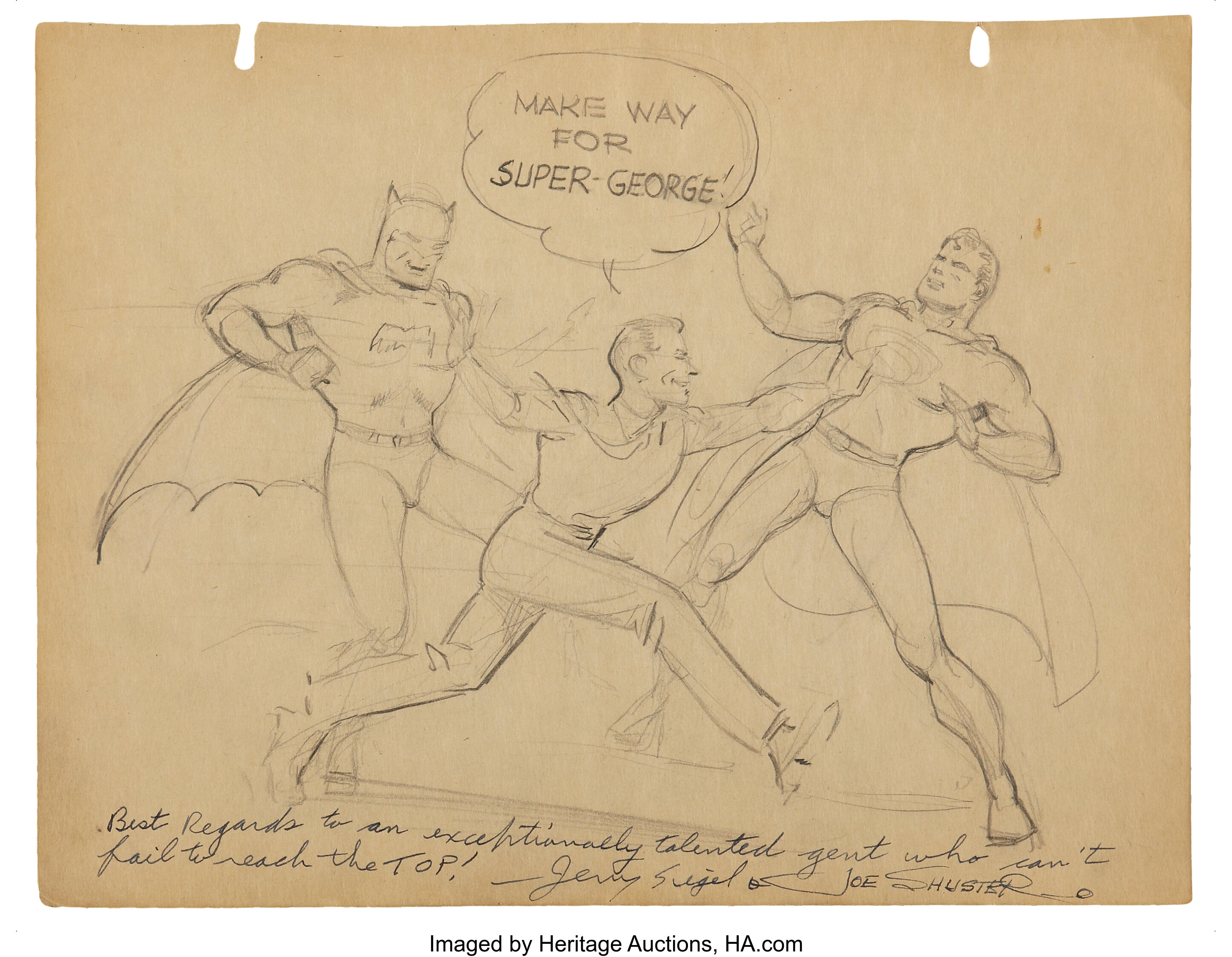 Joe Shuster George Roussos Sketchbook Batman and Superman | Lot #94213 ...