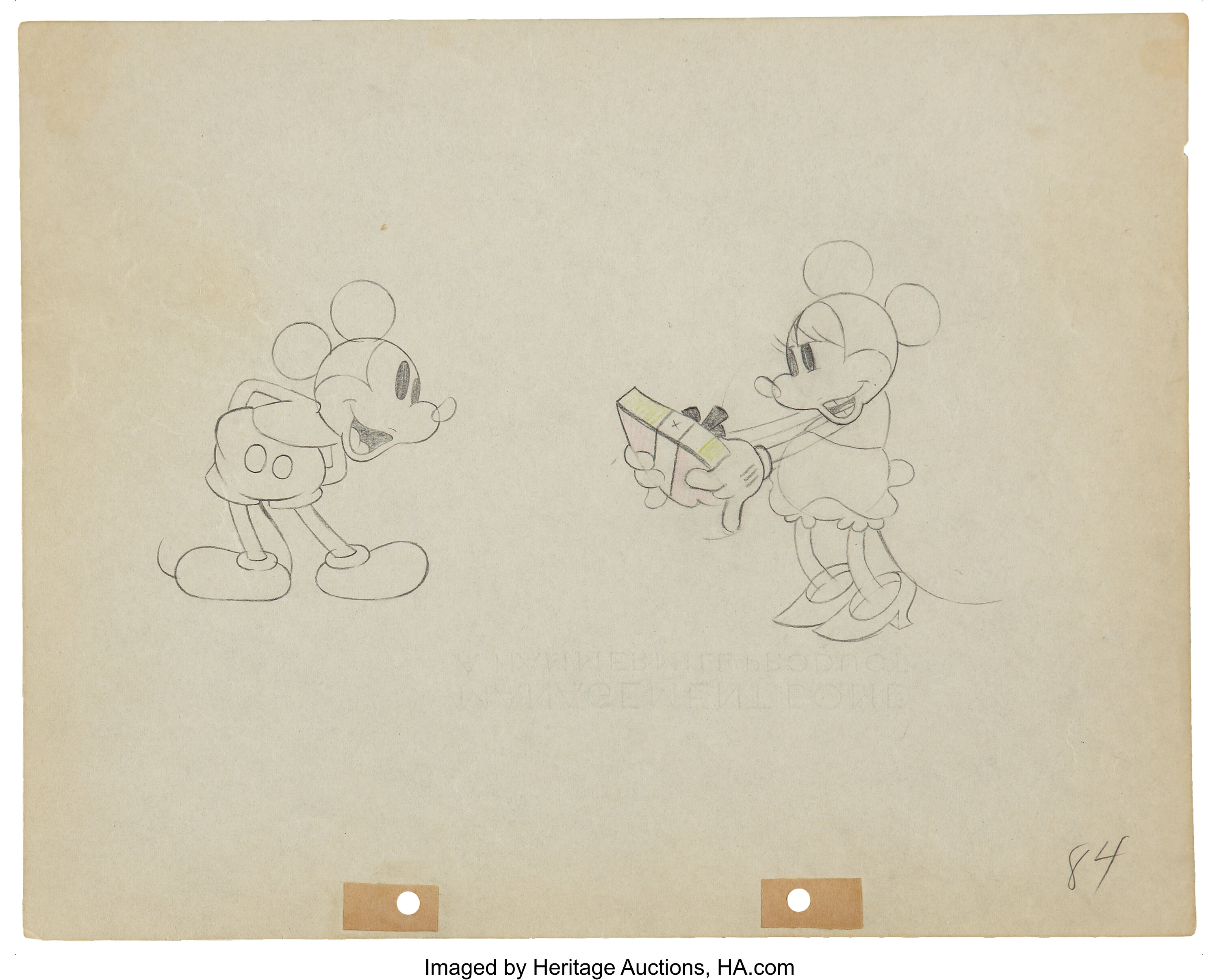 Mickey Mouse Puppy Love Animation Production Drawing Original Art | Lot ...