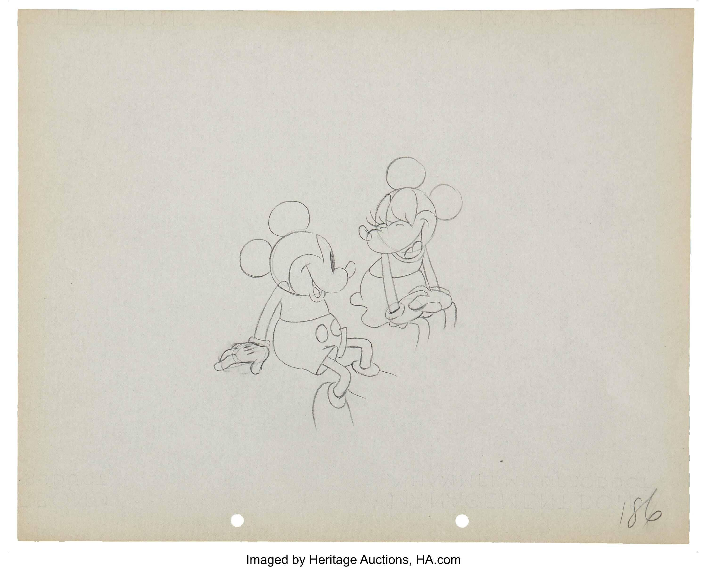 Mickey Mouse Puppy Love Animation Production Drawing Original Art | Lot ...