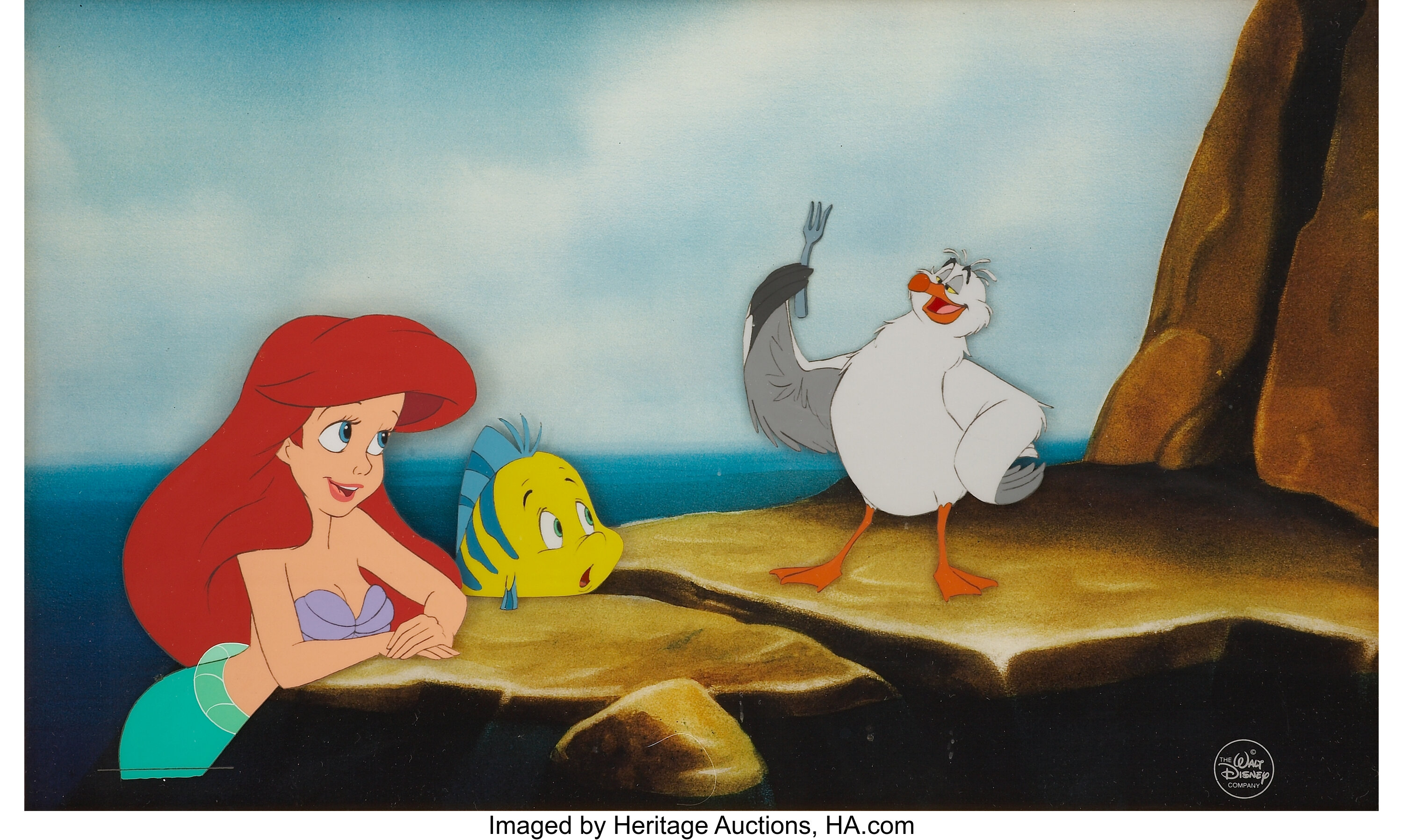 Little Mermaid Animation Production Cel Set-Up Original Art | Lot ...