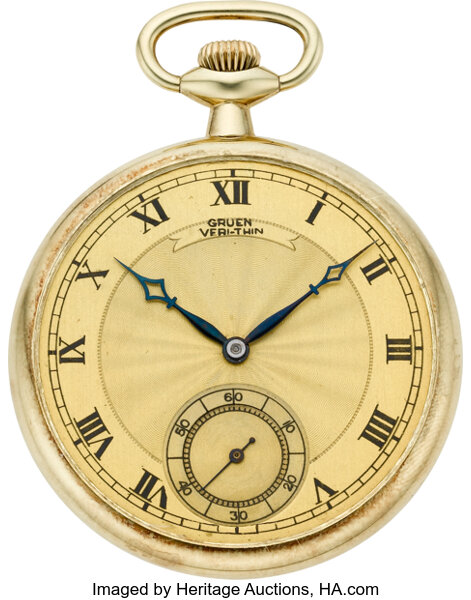 Gruen veri outlet thin pocket watch