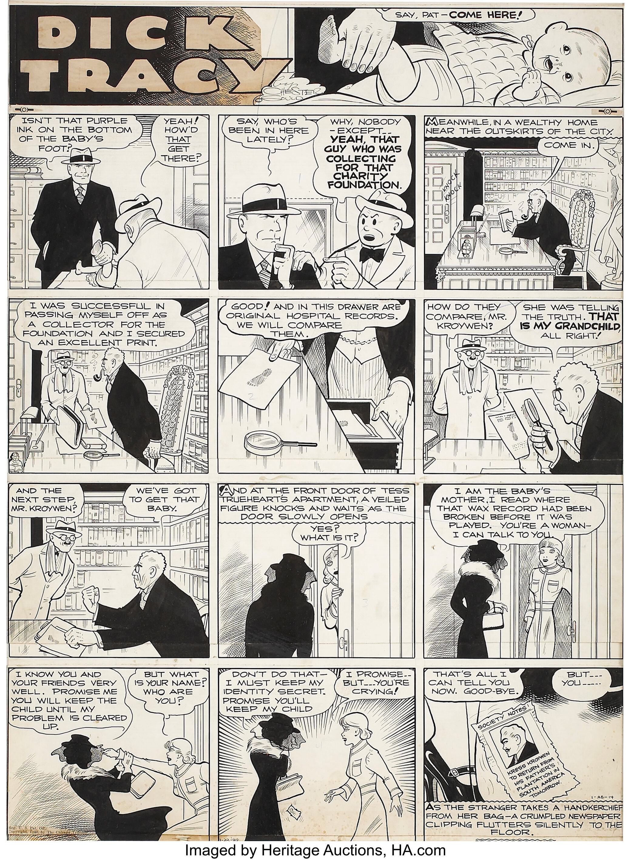 Chester Gould Dick Tracy Sunday Comic Strip Original Art Dated Lot 94078 Heritage Auctions 7009