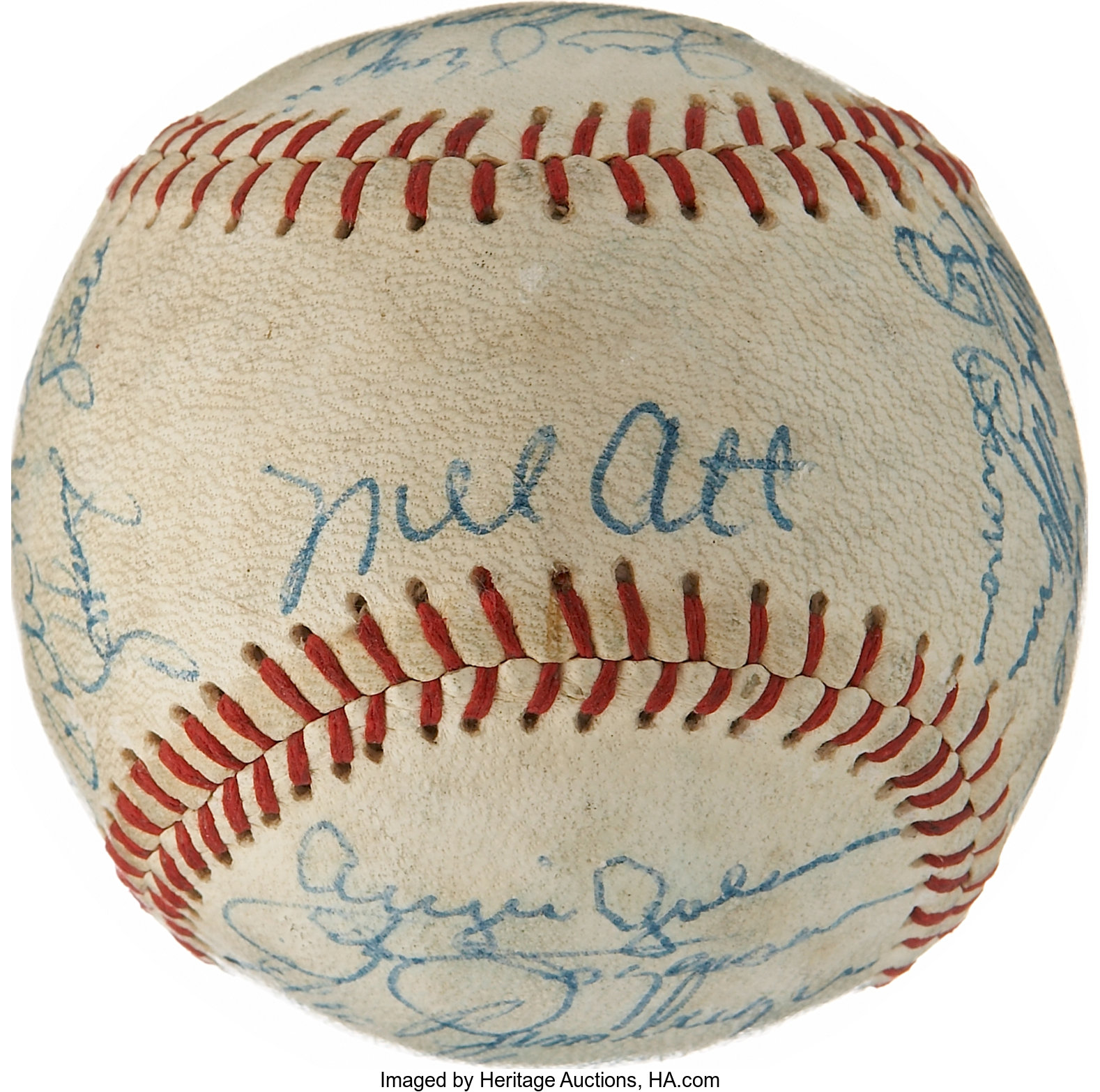 Lot Detail - 1951-52 OAKLAND OAKS TEAM SIGNED BASEBALL WITH MEL