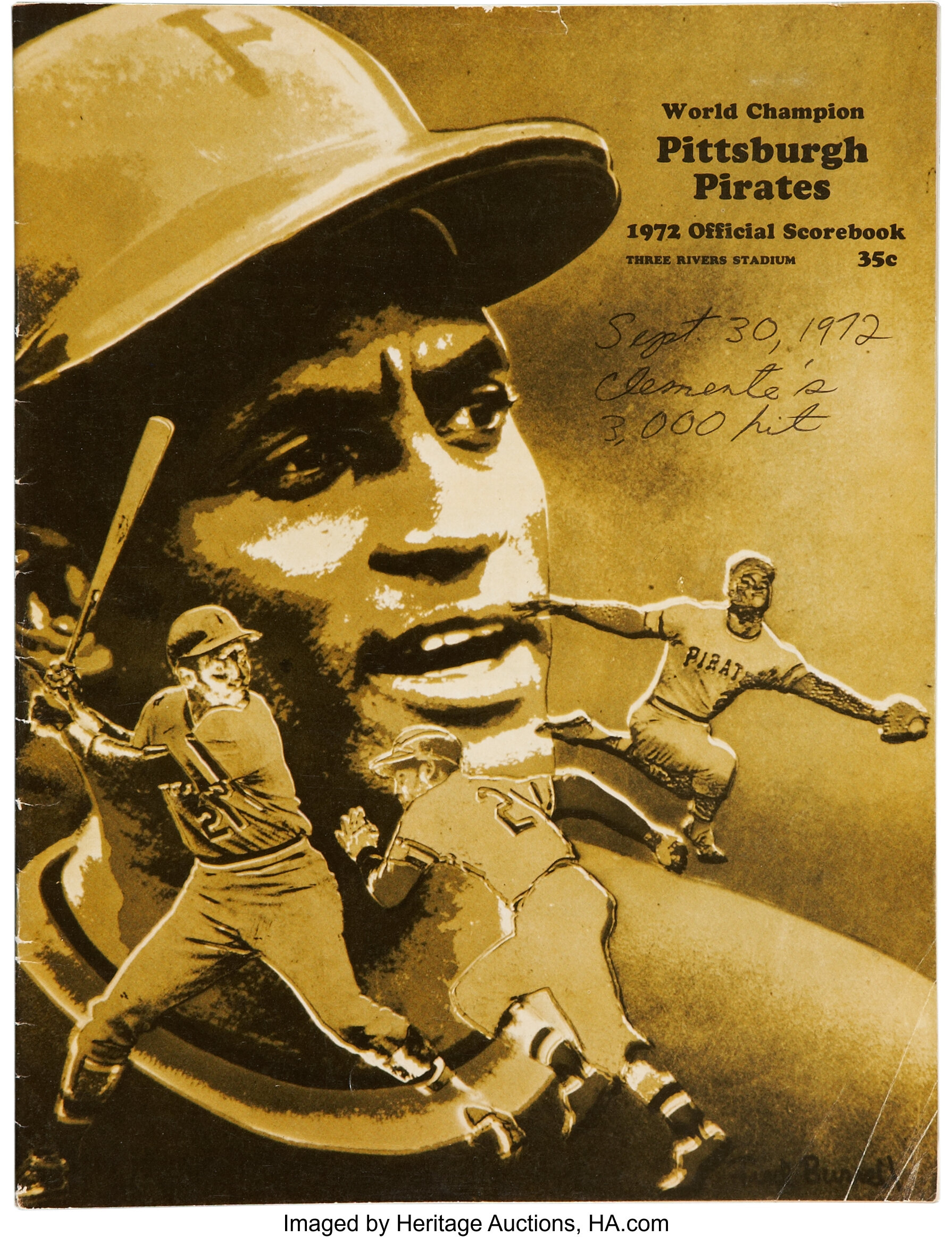Roberto Clemente Pittsburgh Pirates 3000th Hit September 30, 1972