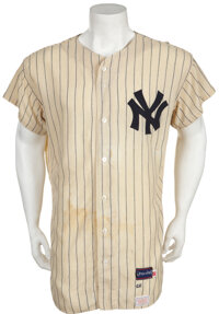 1966 Mickey Mantle Game Worn New York Yankees Jersey. Baseball