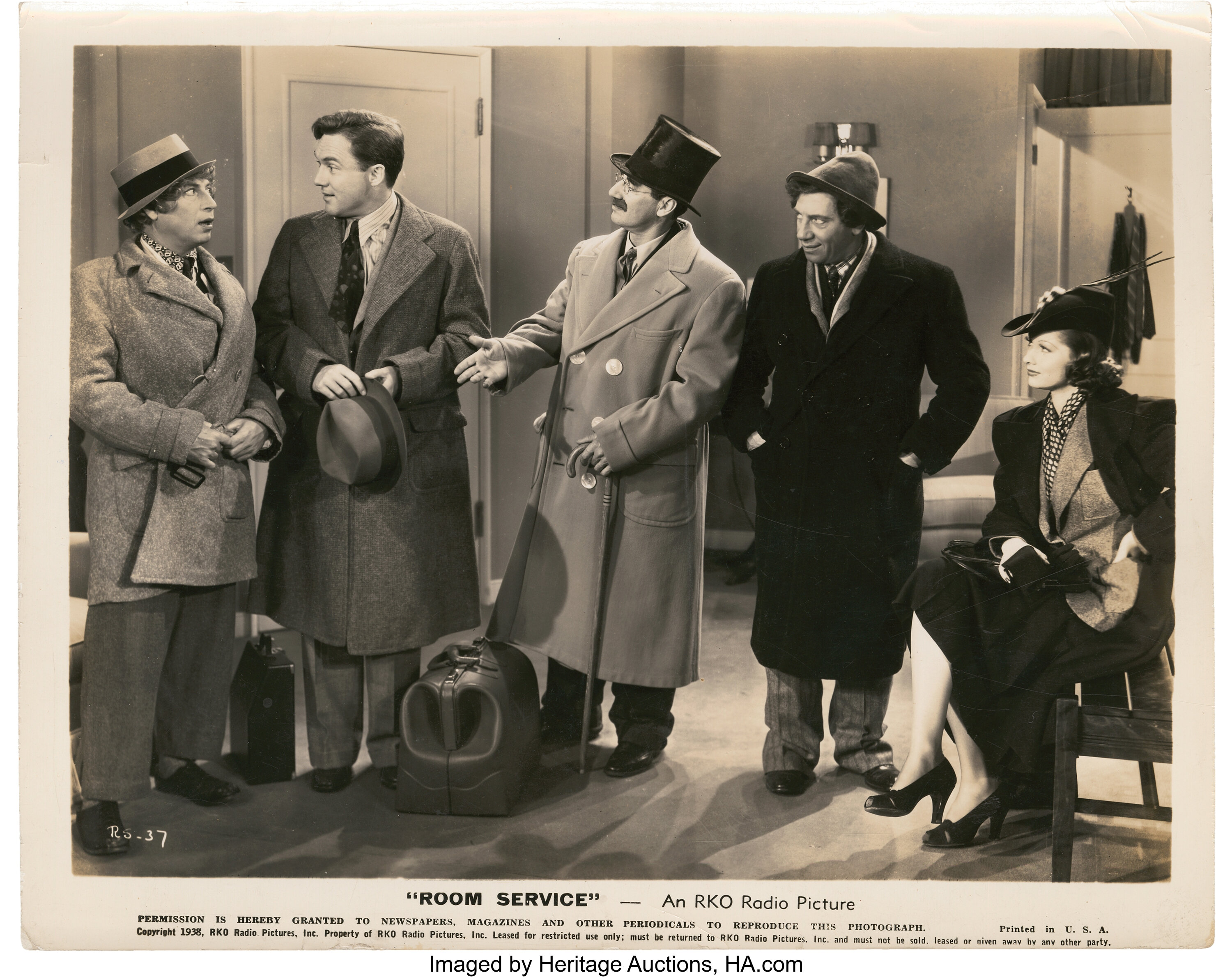 Groucho Harpo And Chico Marx In Room Service Rko 1938